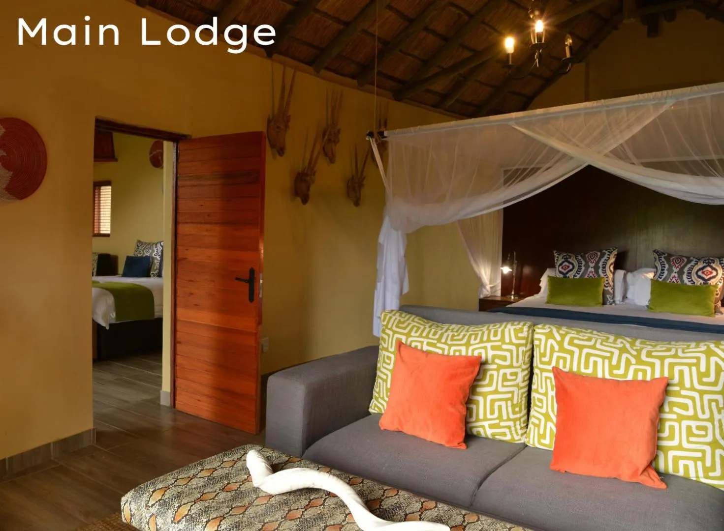 Bed in Shishangeni Lodge In Kruger National Park