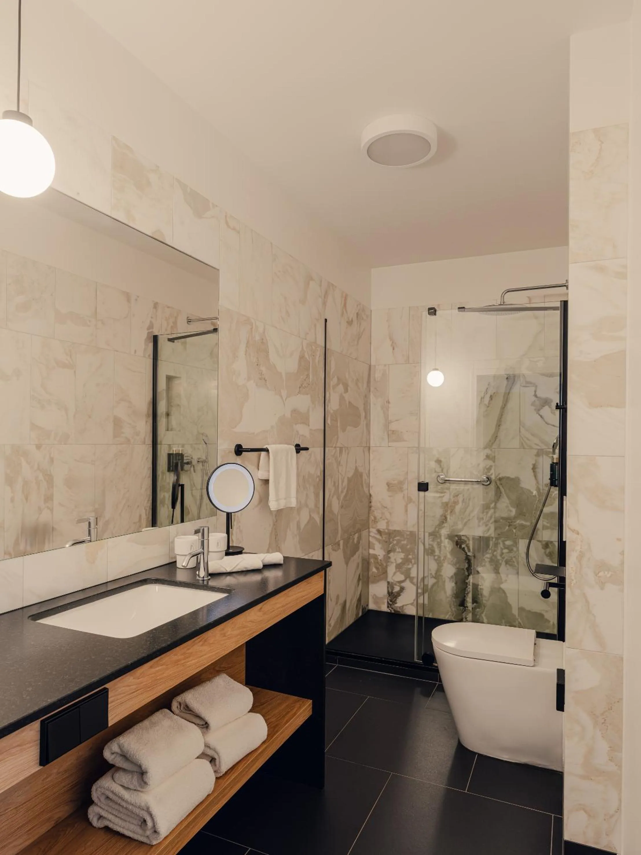 Bathroom in Flaner Hotel, WorldHotels Crafted