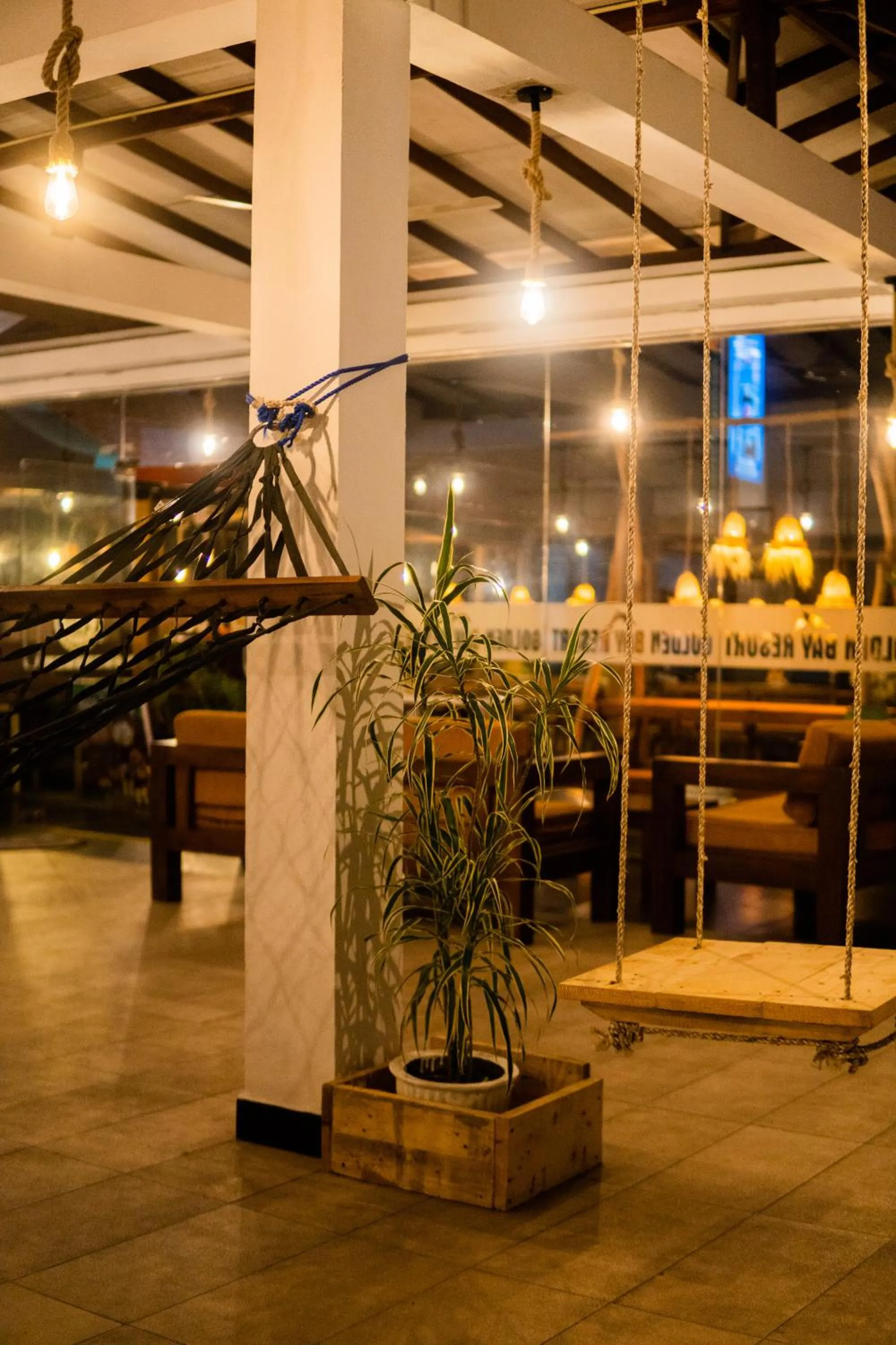 Seating area in New Golden Bay Resort Weligama