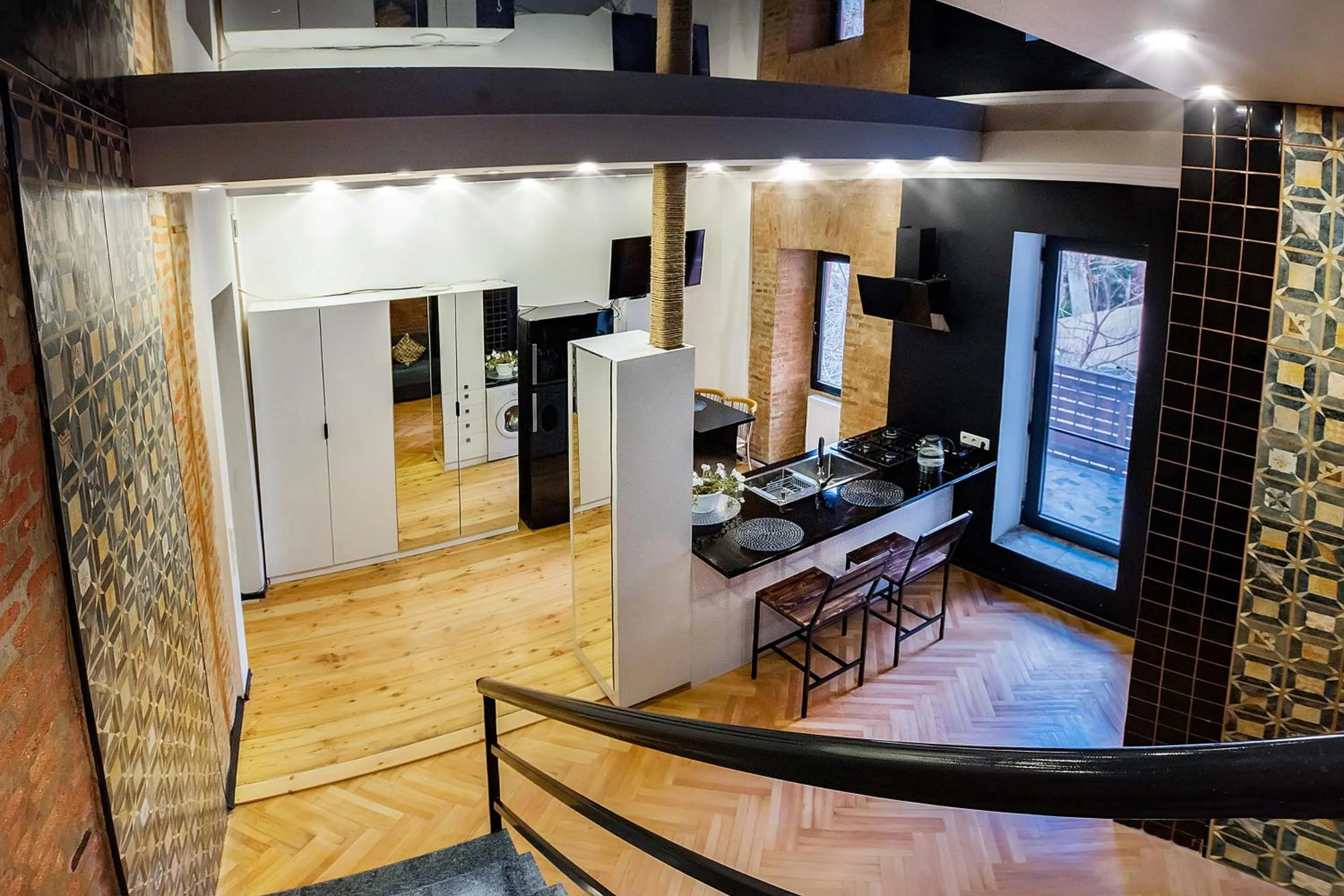 Communal lounge/ TV room in HB apartments Aghmashenebeli