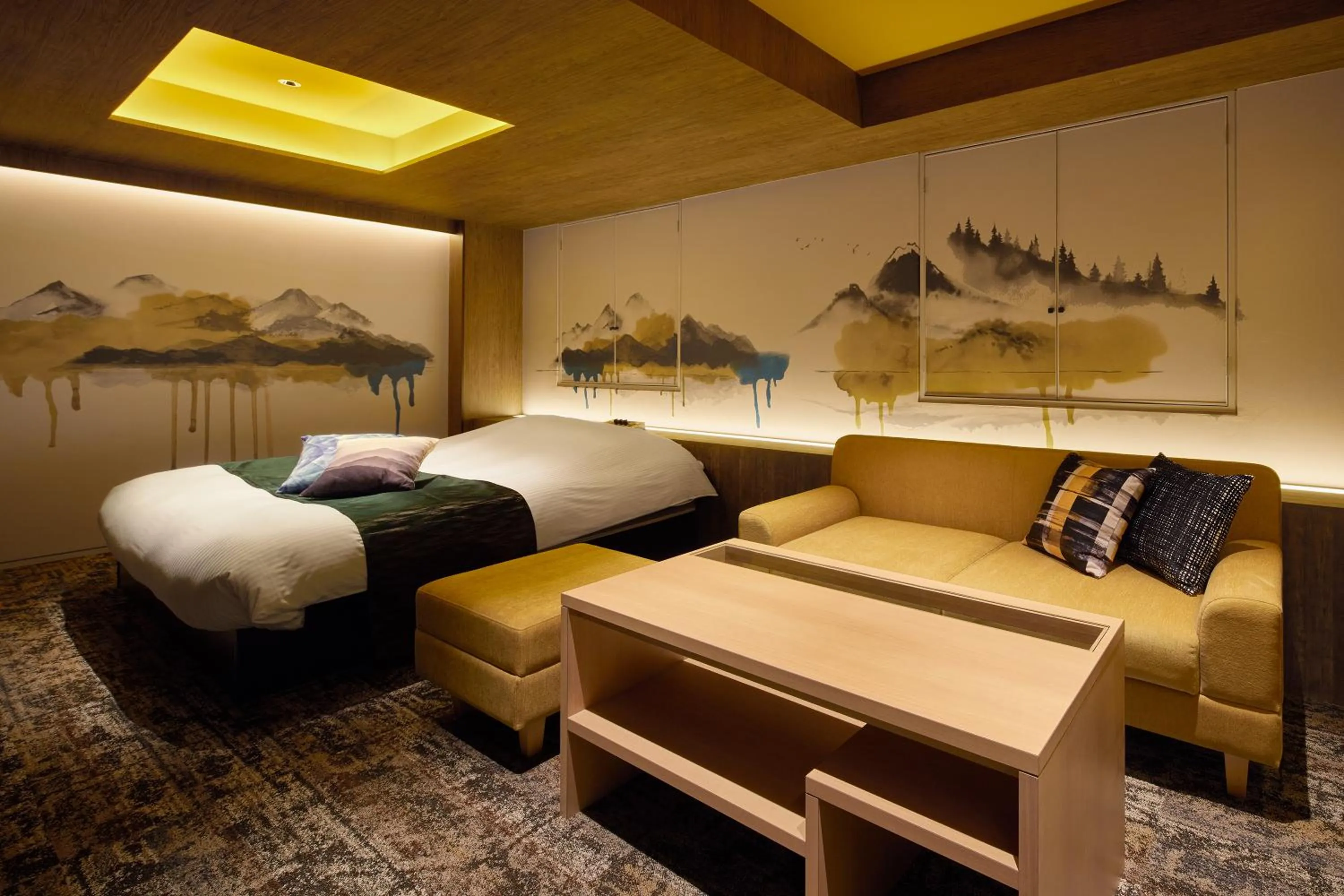 Bed in Yatomi Hotel Nuqu Natural Hot Spring