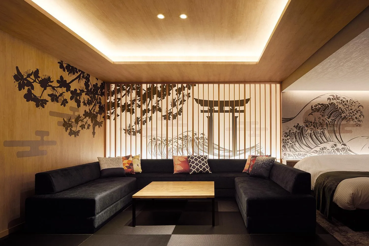 Living room in Yatomi Hotel Nuqu Natural Hot Spring