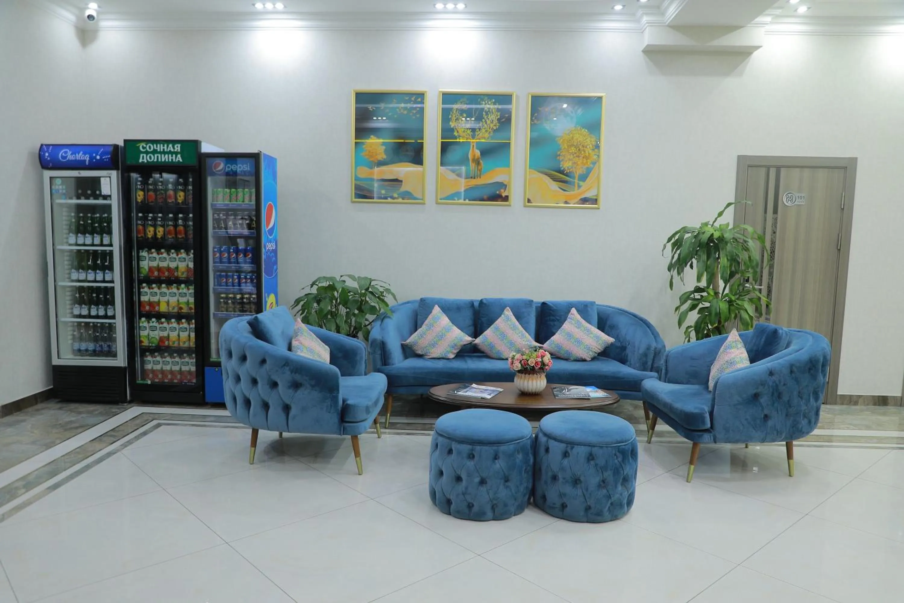 Seating area in Human Hotel