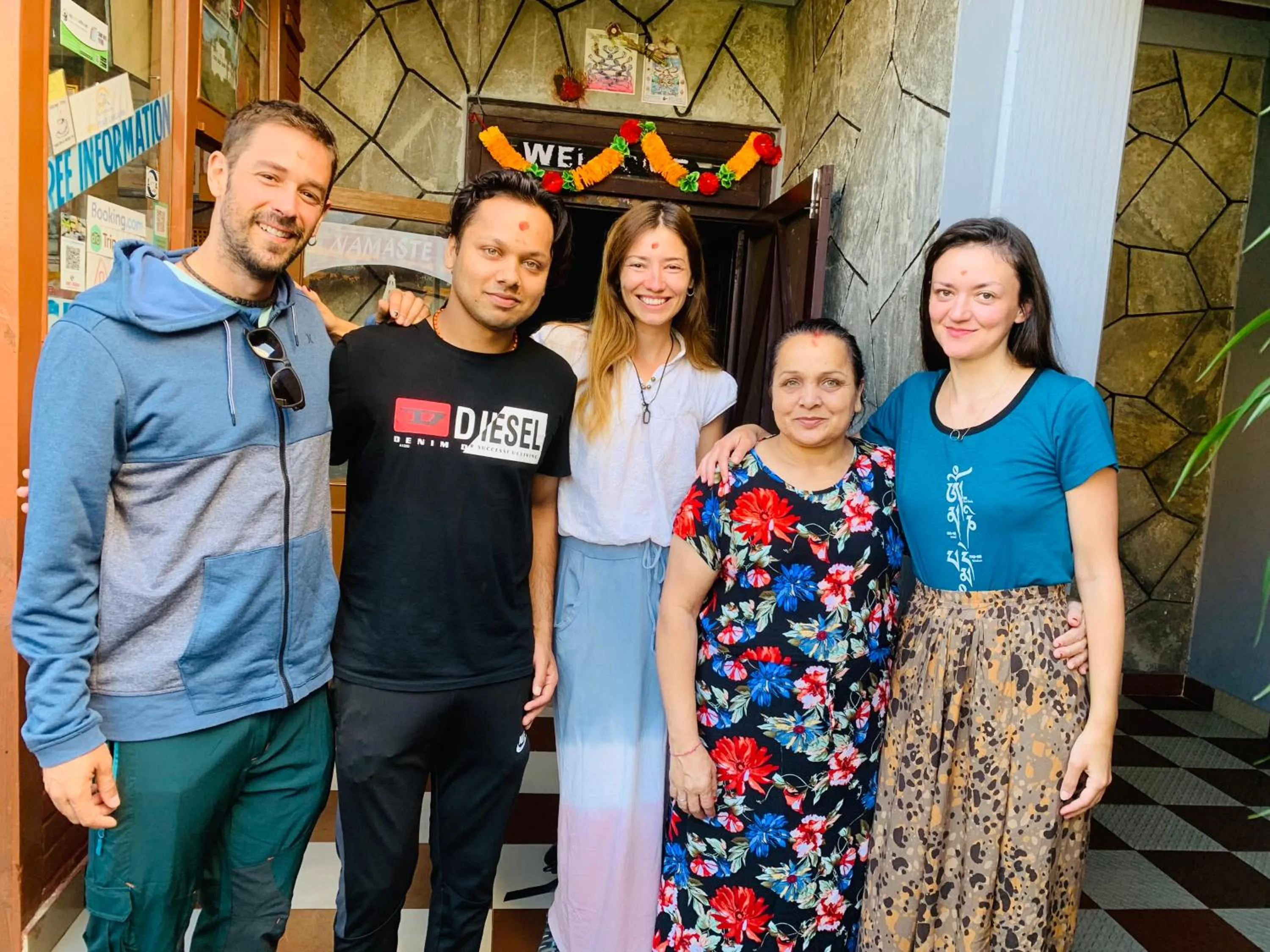 group of guests in Hotel Peace Ganga Inn