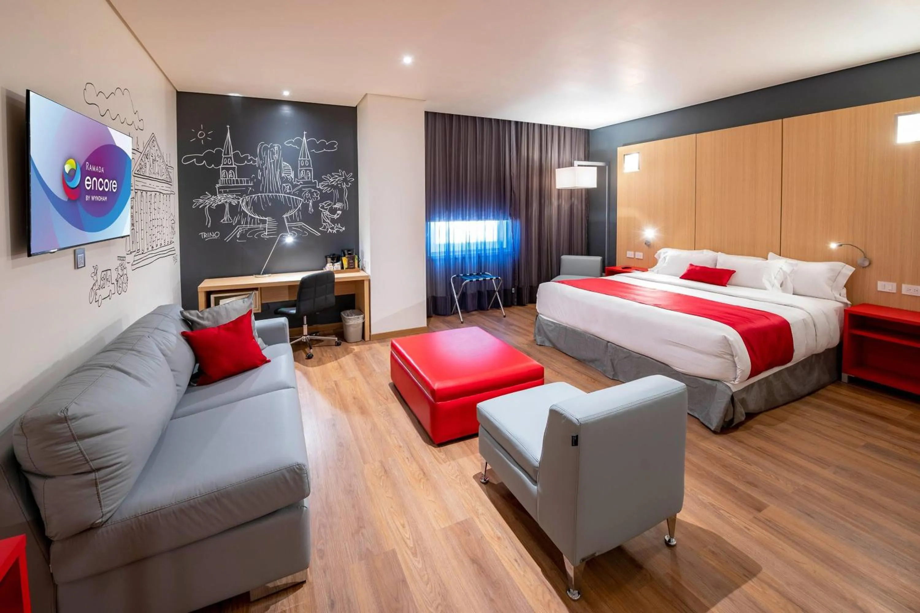 Photo of the whole room, Bed in Ramada Encore by Wyndham Guadalajara Aeropuerto