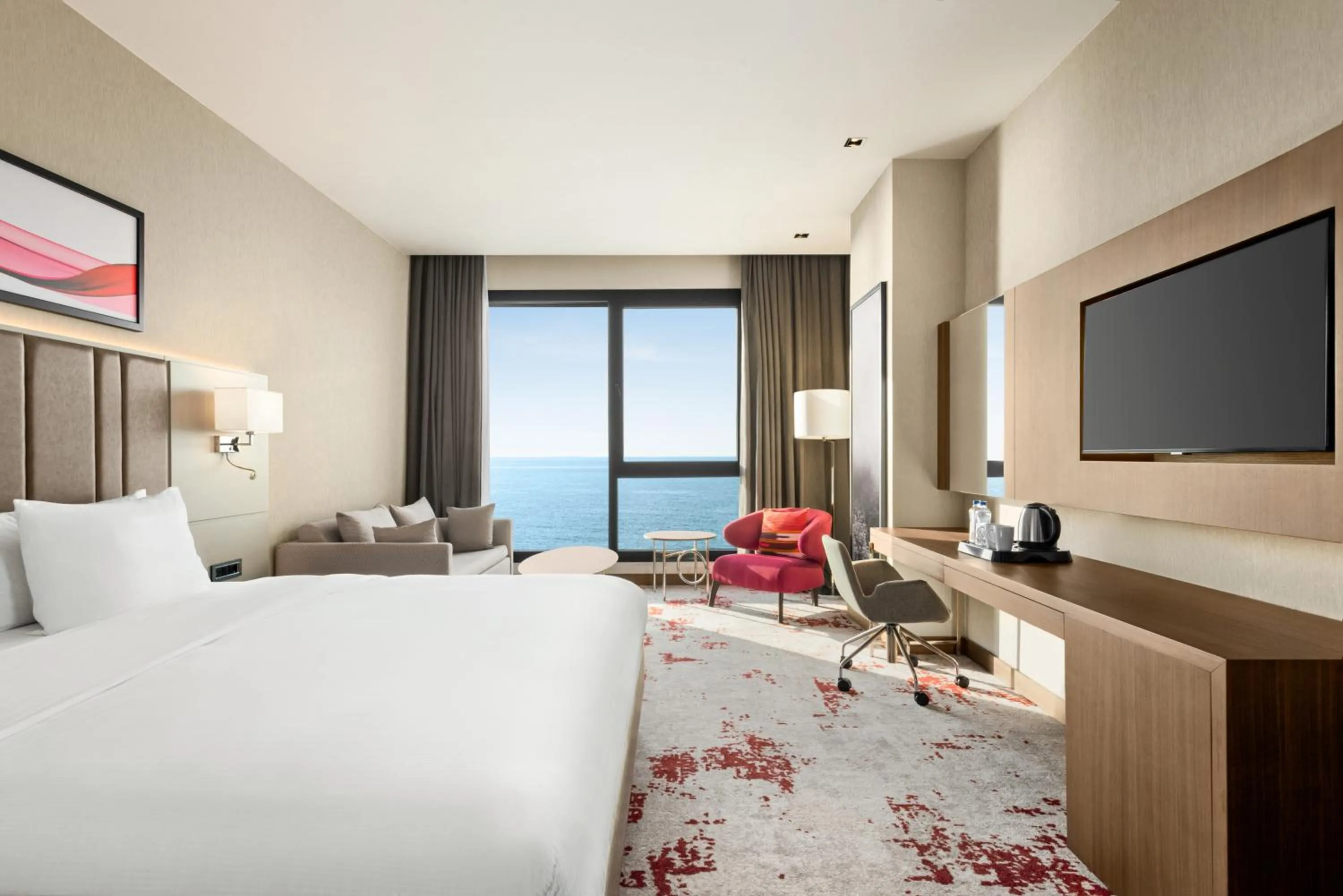 View (from property/room), Bed in Ramada by Wyndham Rize Findikli