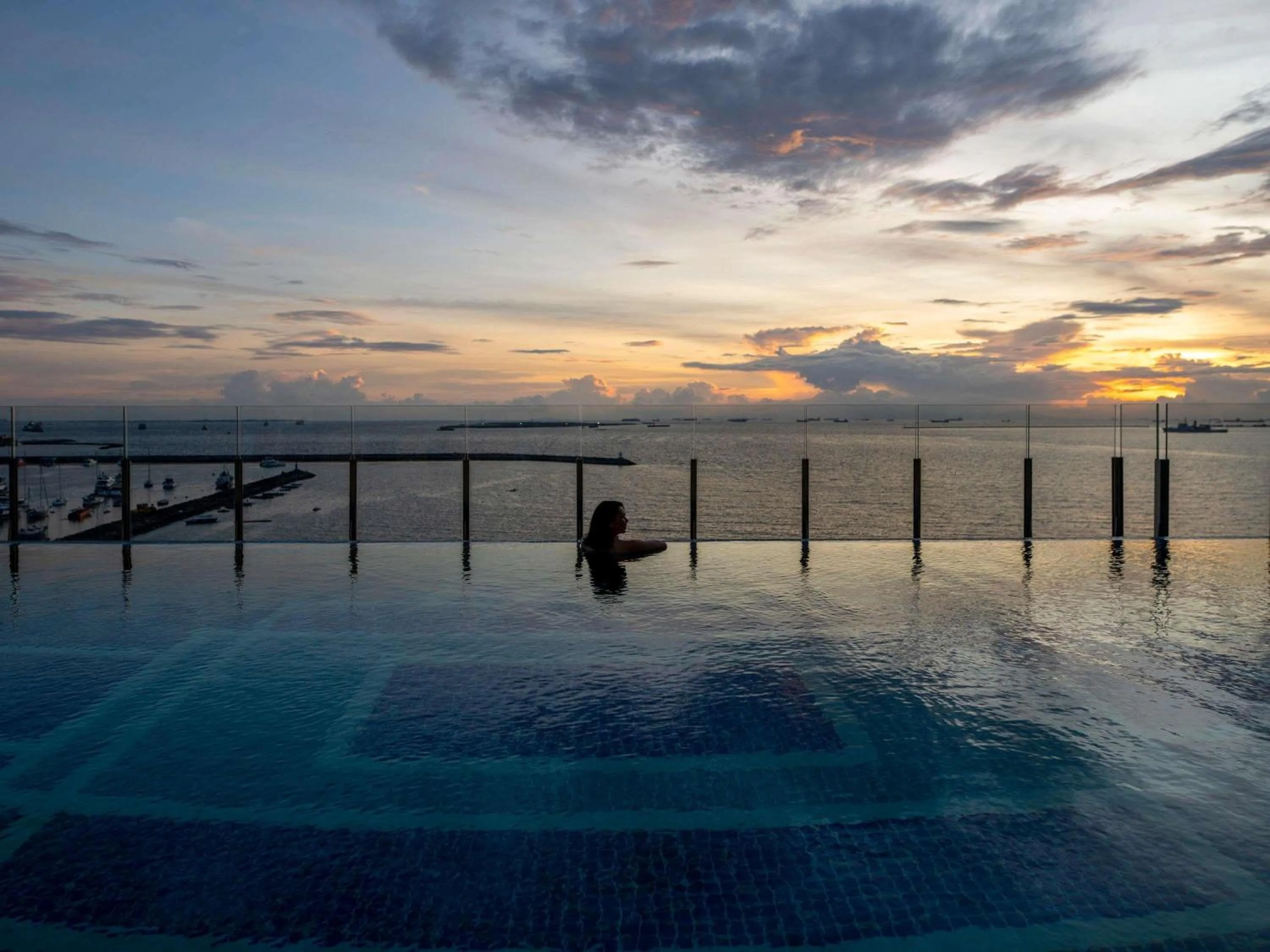 Pool view in Admiral Hotel Manila - MGallery Collection