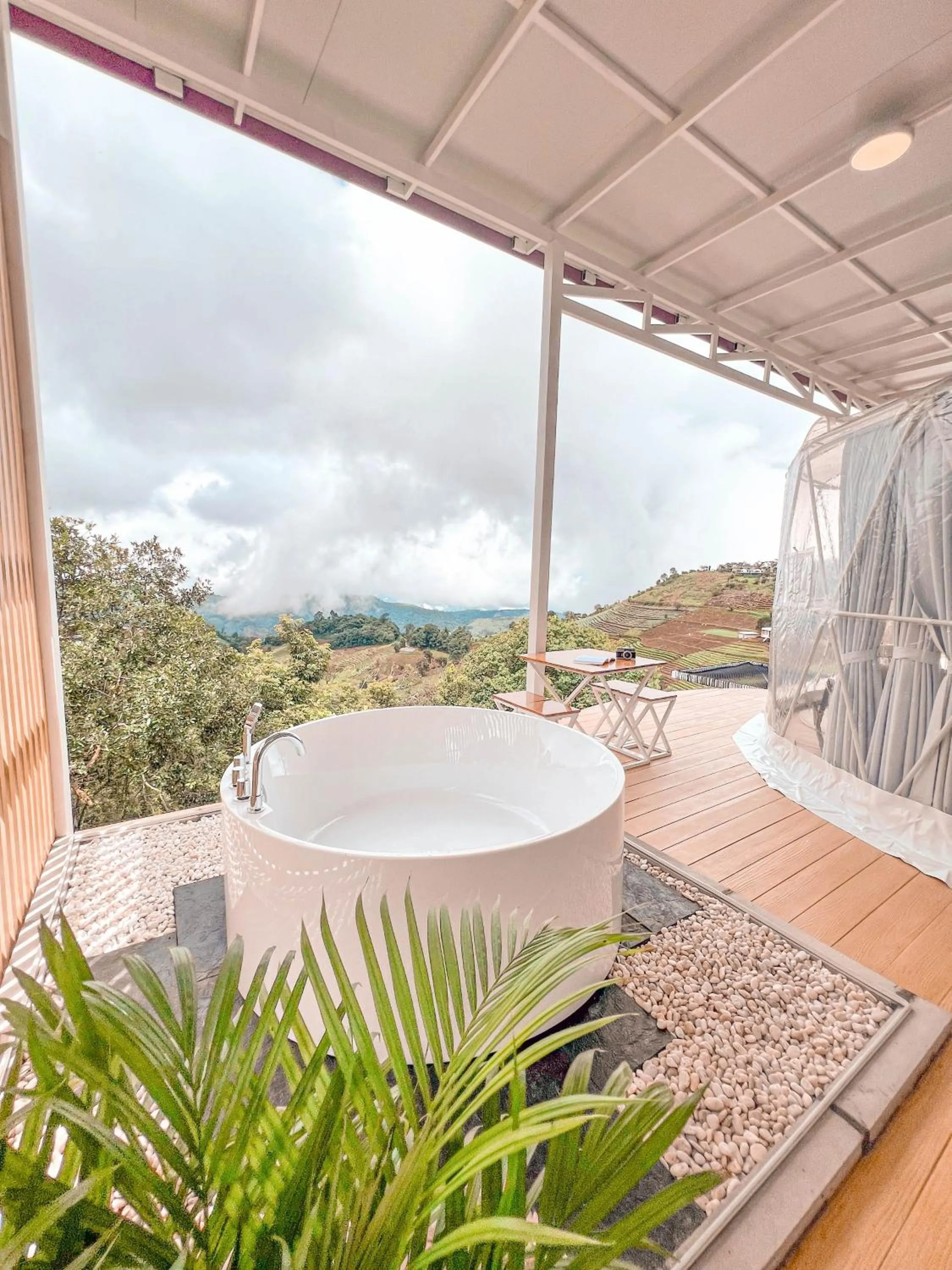 Natural landscape in ม่อนชาพาเพลิน ม่อนแจ่ม Monchapaplearn Monjam