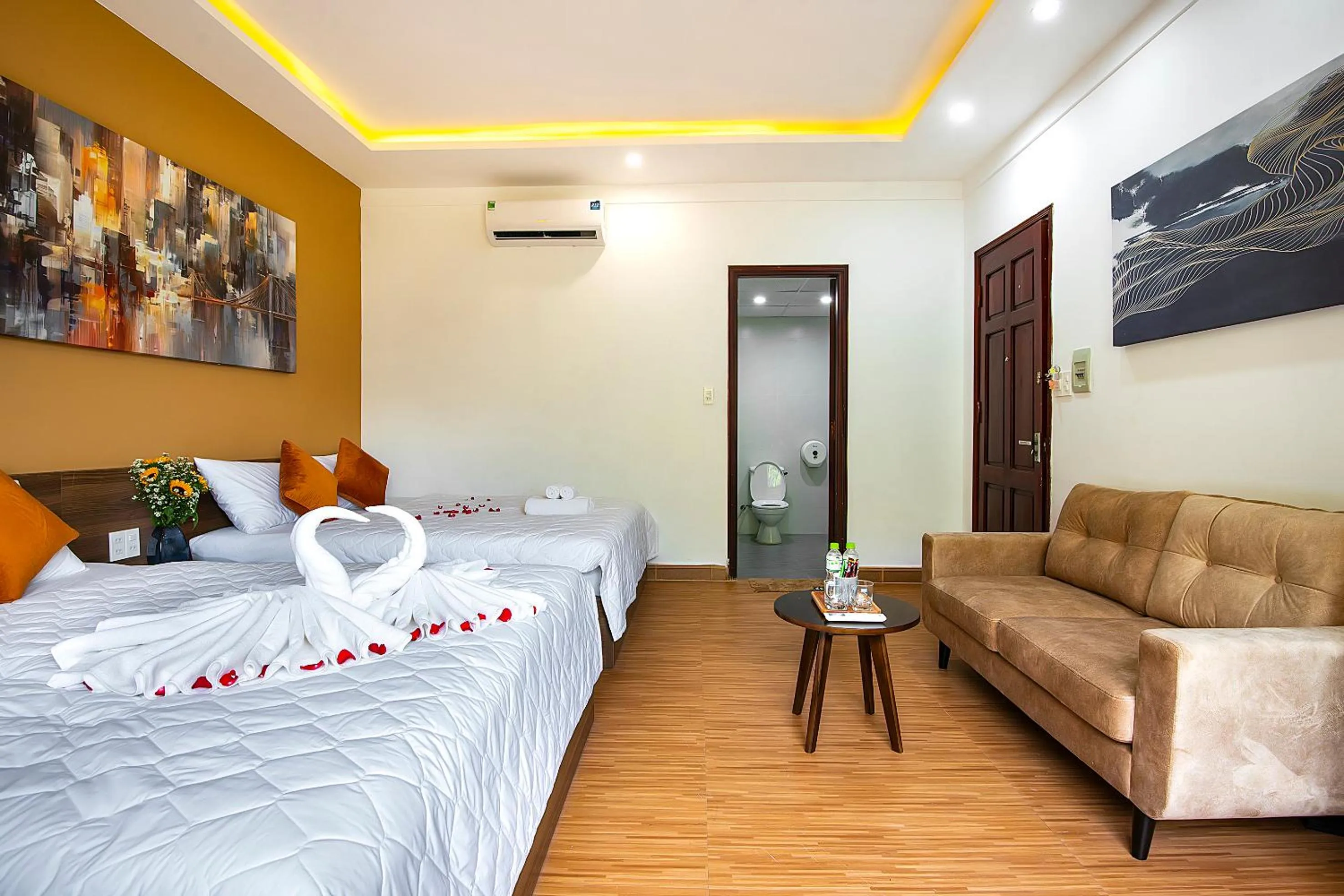 Photo of the whole room, Bed in Valentino Homestay Hue