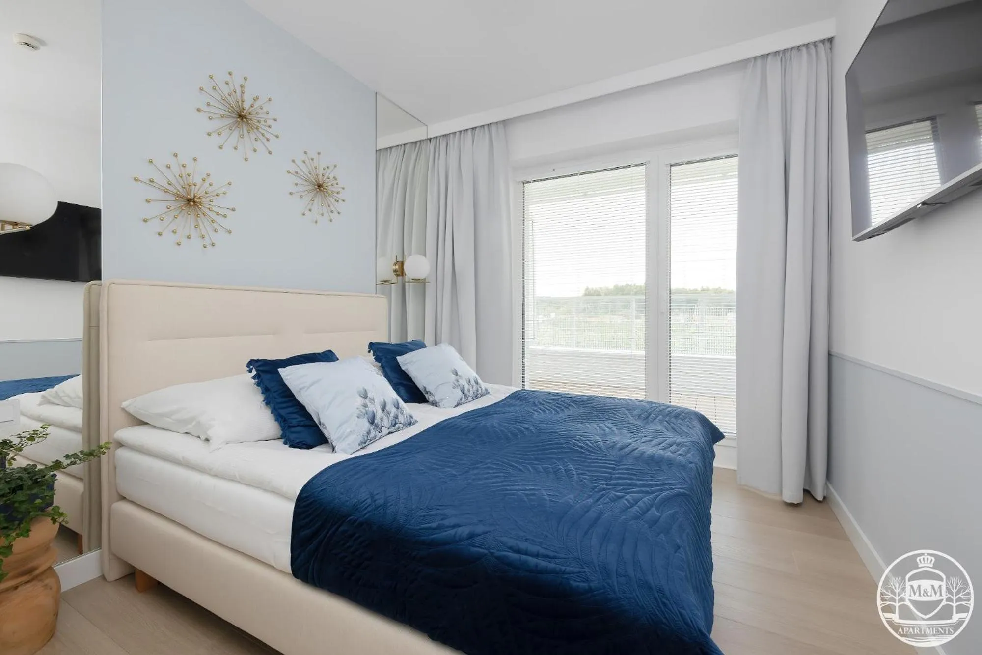 Bedroom, Bed in Polanki Aqua - Aquapark, Free Parking, Apartments M&M Kołobrzeg