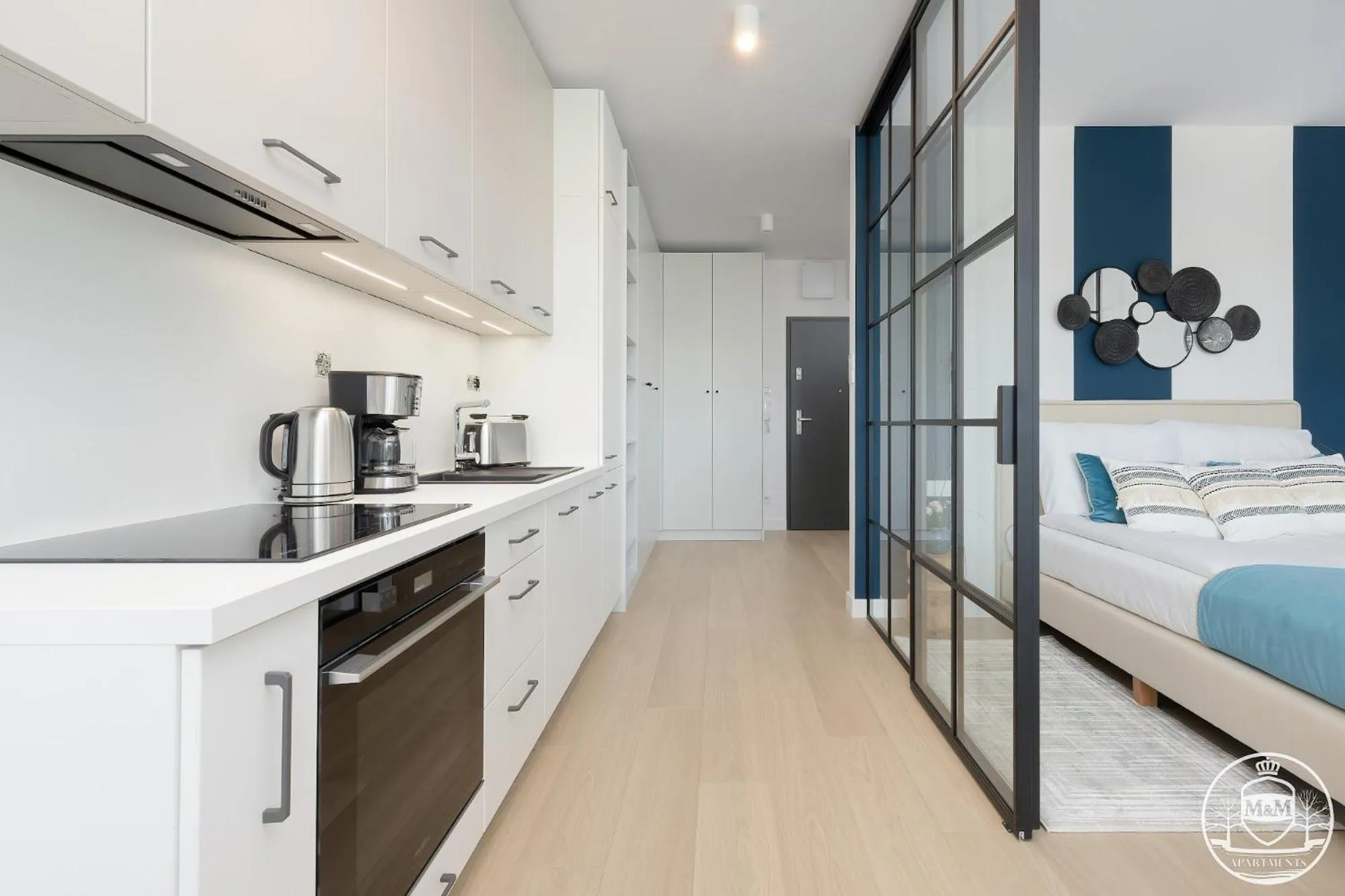 Coffee/tea facilities, Bed in Polanki Aqua - Aquapark, Free Parking, Apartments M&M Kołobrzeg