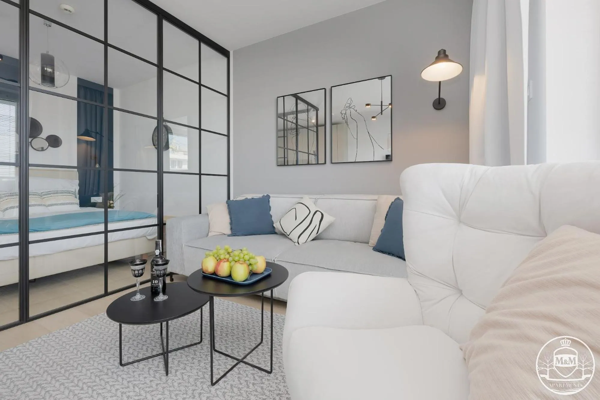 Living room, Bed in Polanki Aqua - Aquapark, Free Parking, Apartments M&M Kołobrzeg