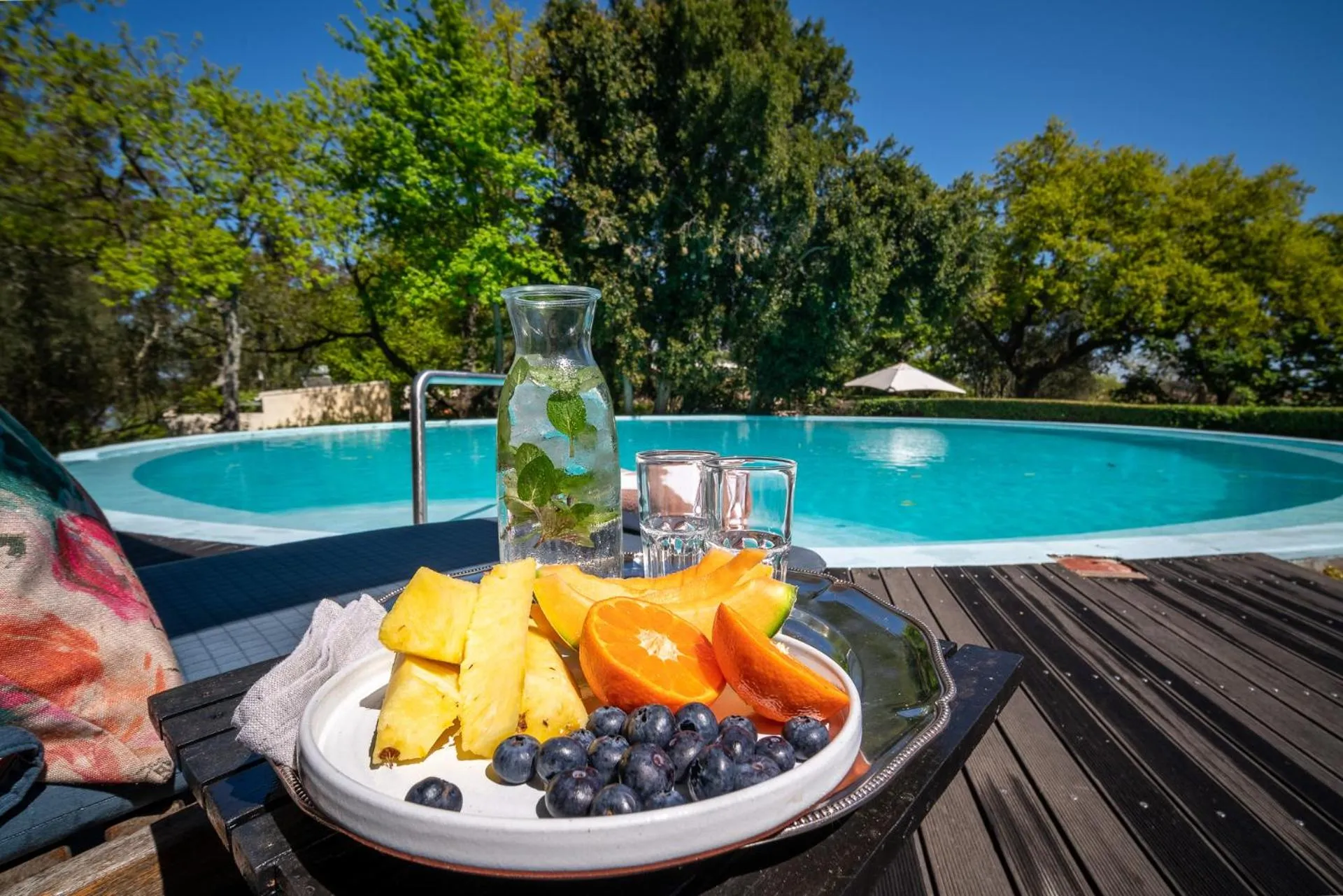 Pool view in Bartholomeus Klip Farmhouse at Elandsberg Nature Reserve