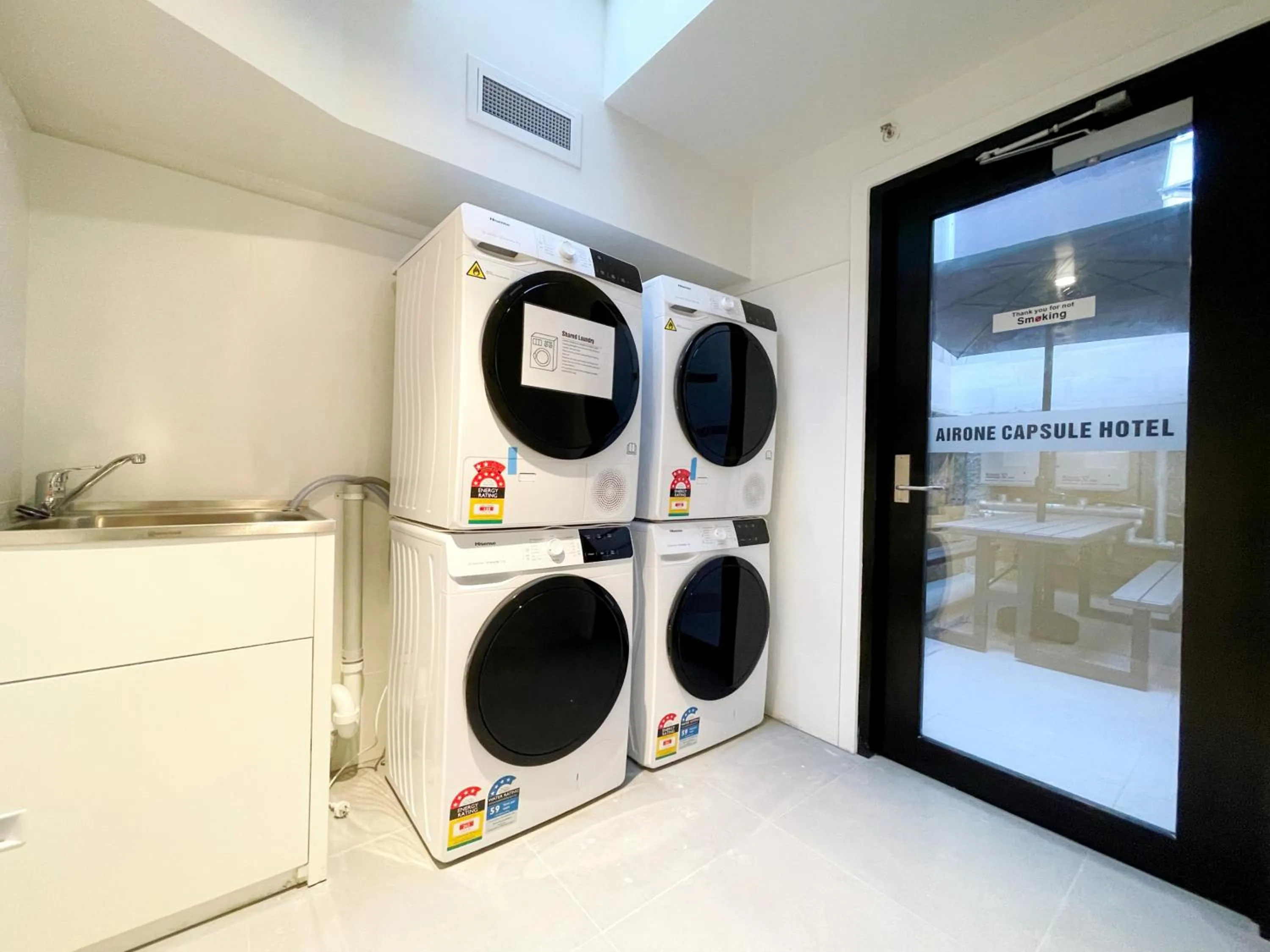 laundry in Airone Capsule Hotel