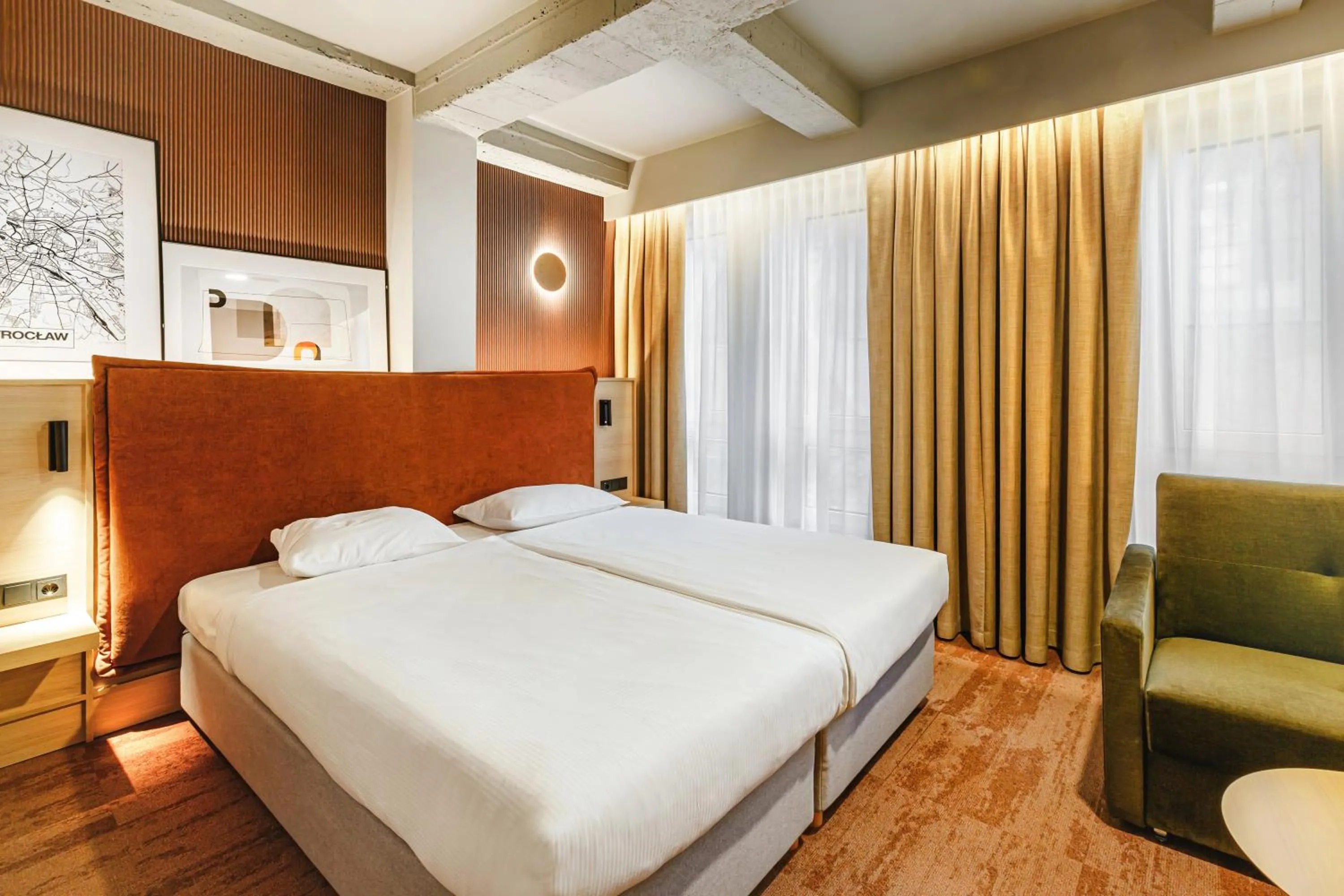 Bed in Qubus Hotel Wrocław