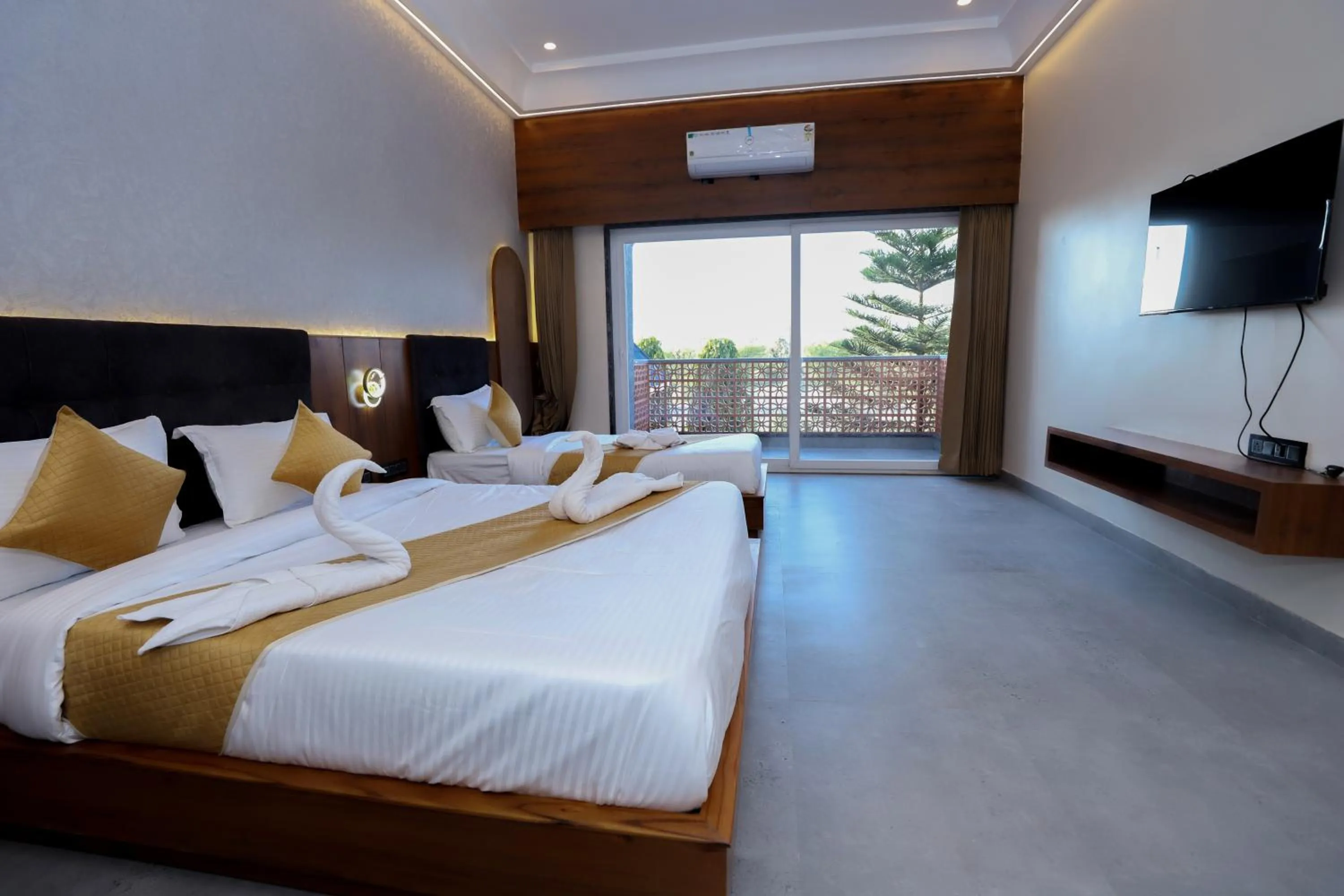 air conditioner, Bed in Nature Retreat Resorts- Life in Nature