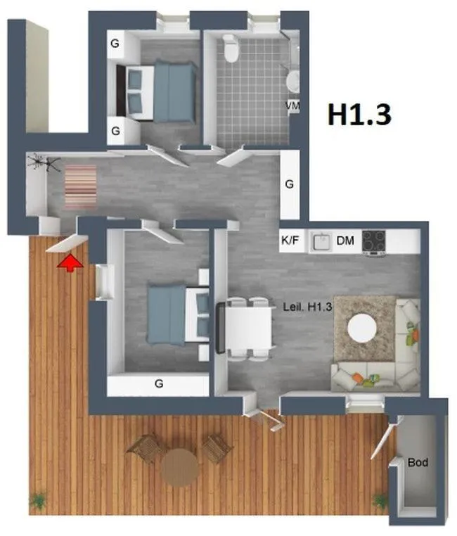 Floor plan in Haugetuft Apartments
