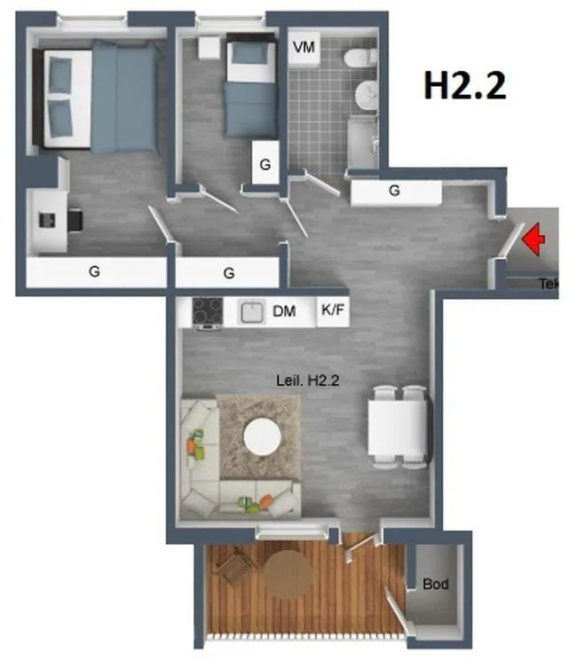 Floor plan in Haugetuft Apartments