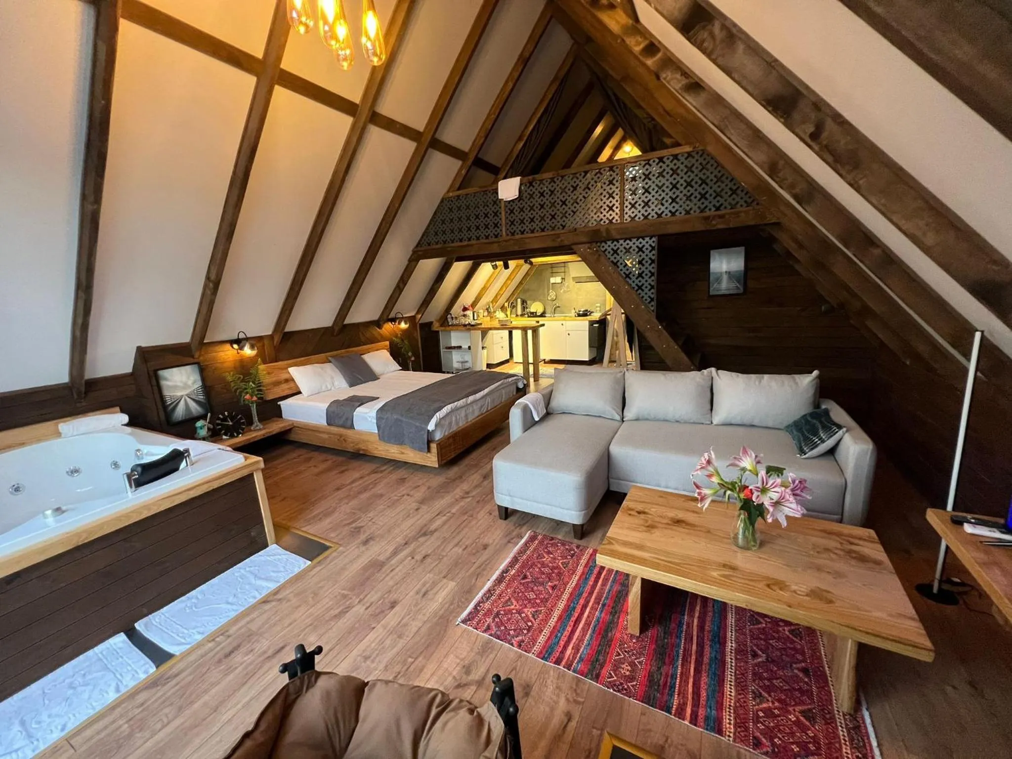 Bed in Danzi camping tiny house