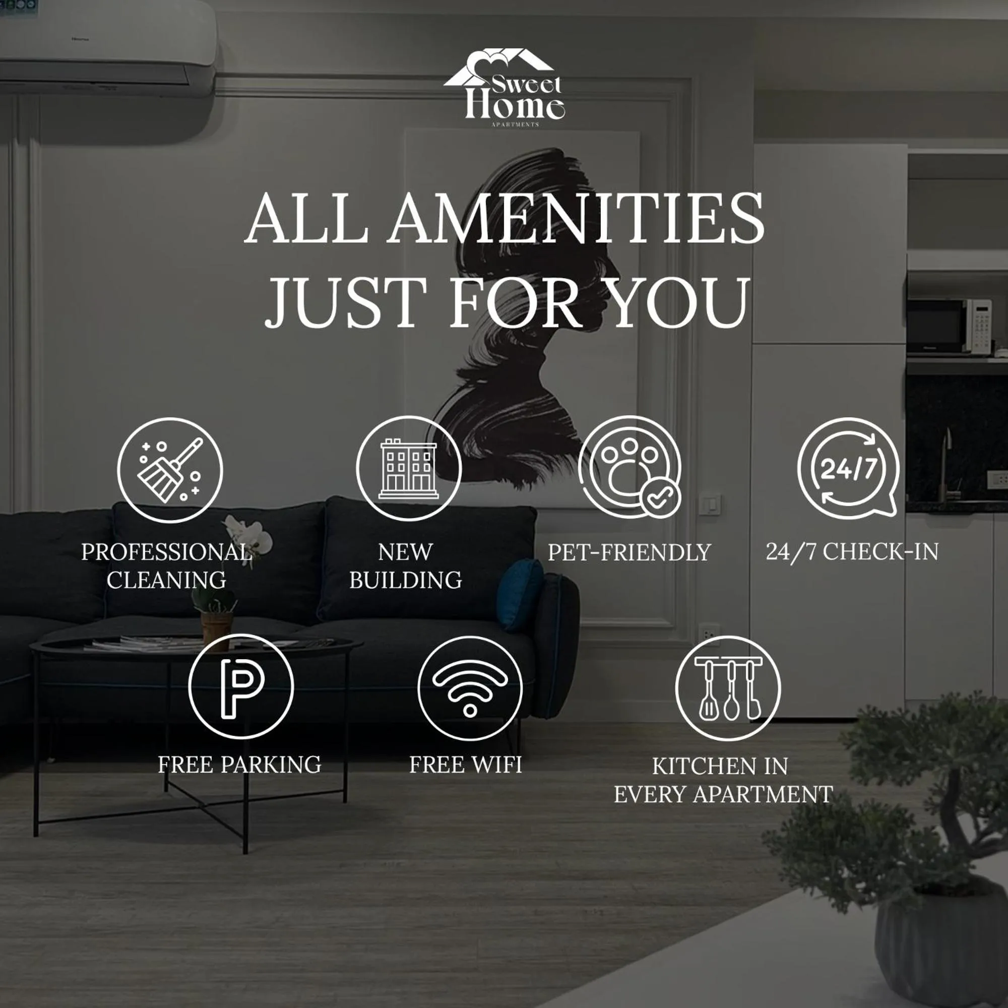 Text overlay in Sweet Home Apart-Hotel