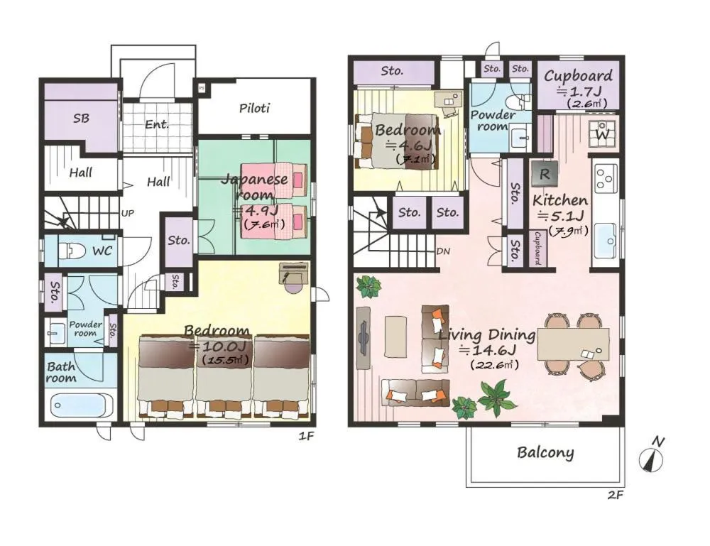 Floor plan in 箱寝荘 - Hakoneso