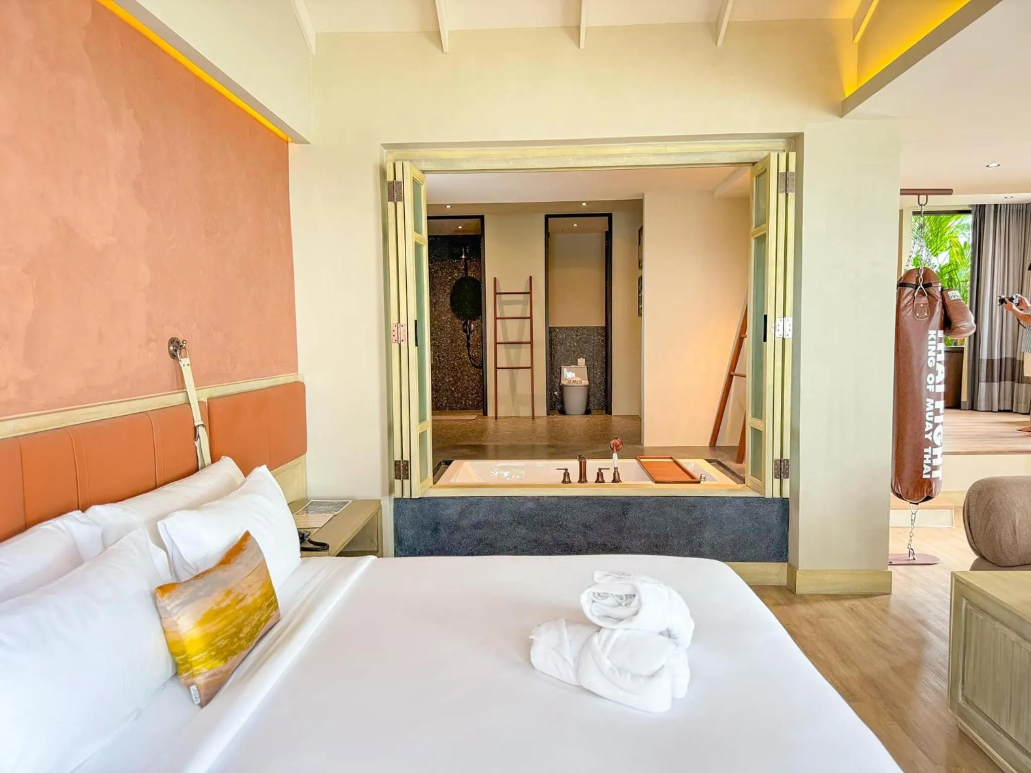 Bed in Thai Fight Hotel