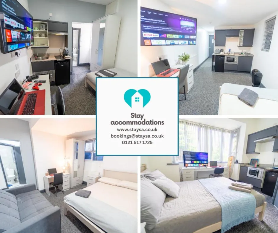 Bedroom, Bed in 76 Bournbrook road Equipped studios near QE