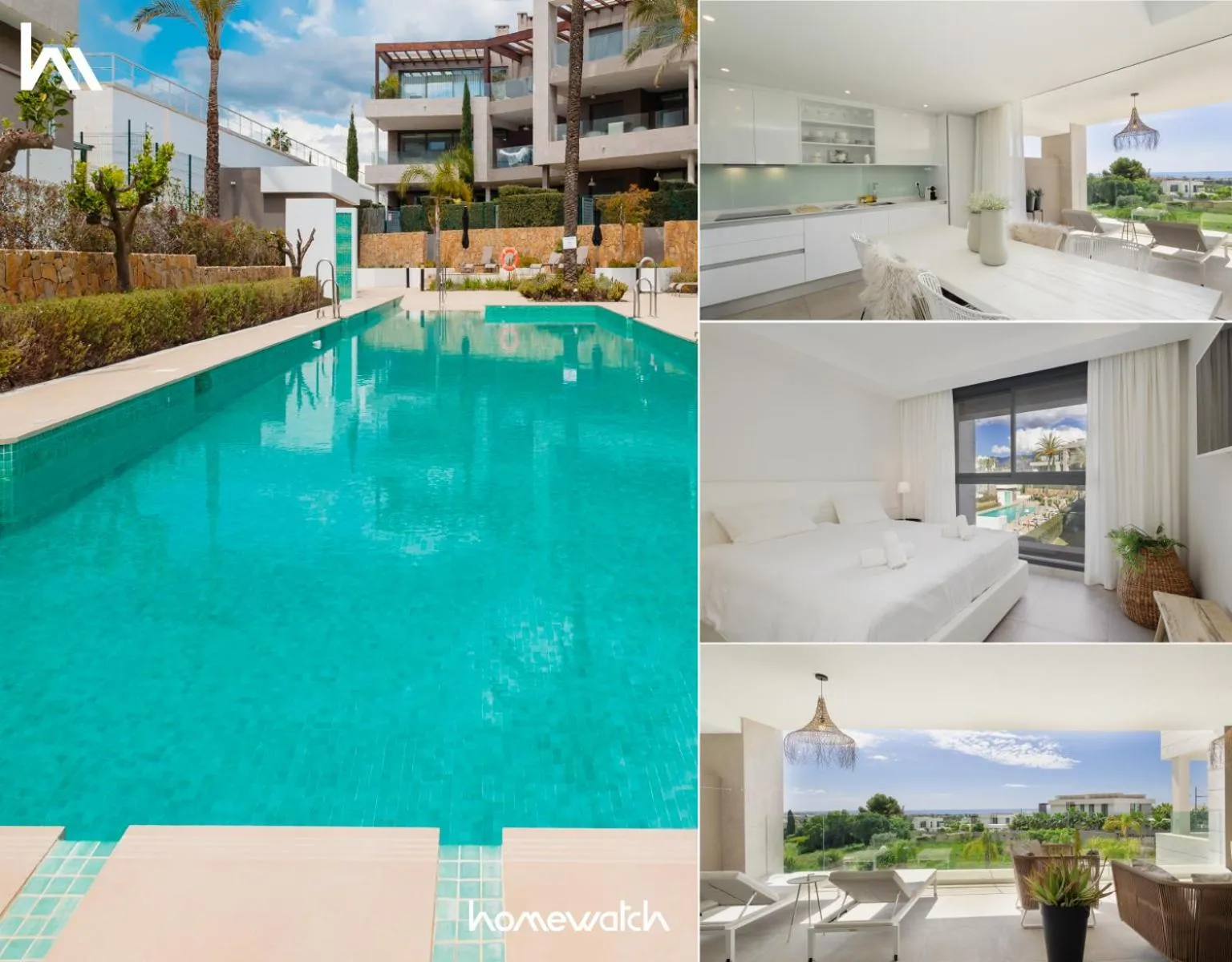 Bed in Luxury holiday apartment with 2 bedrooms in Cancelada