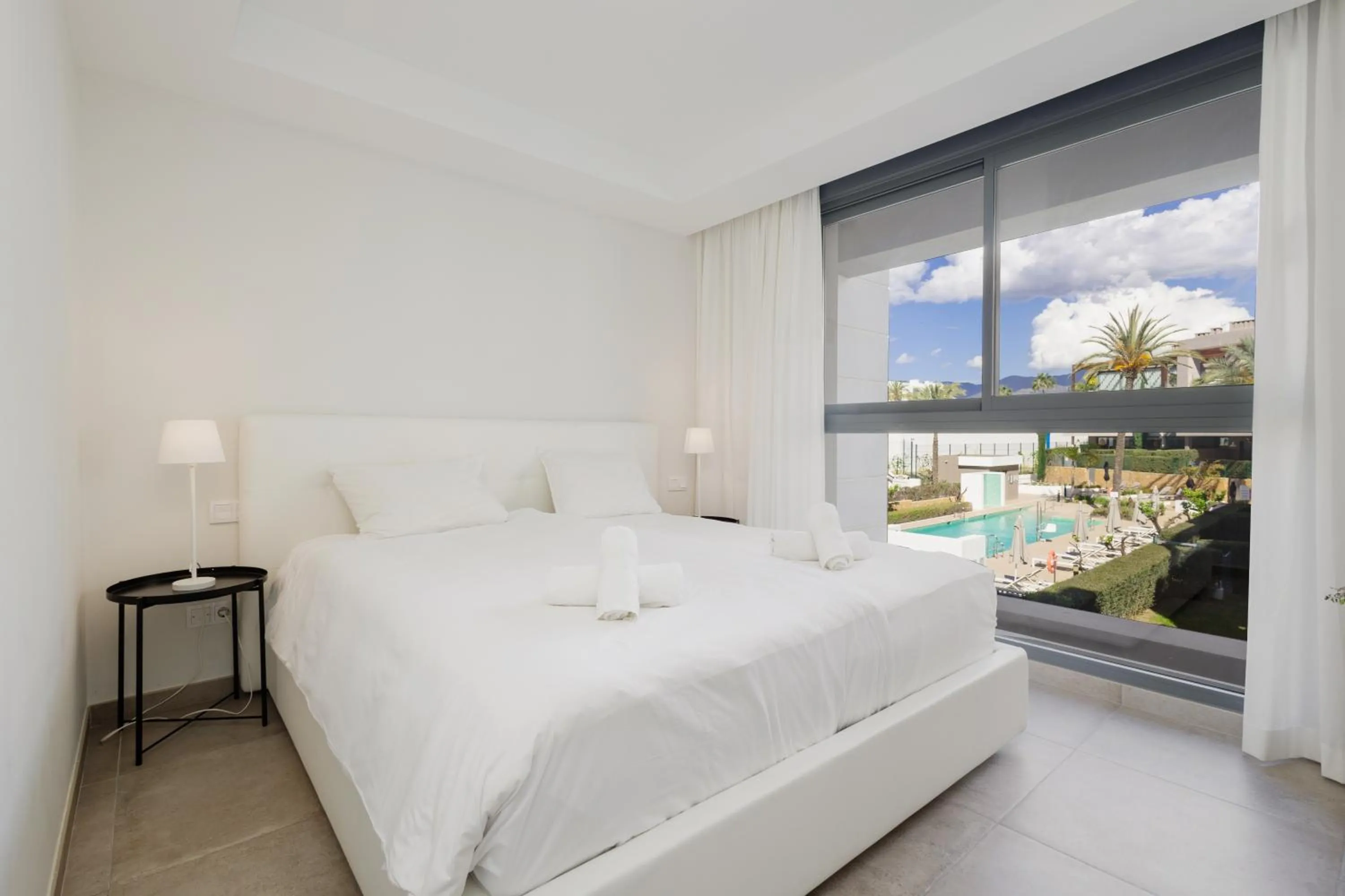 Bed in Luxury holiday apartment with 2 bedrooms in Cancelada