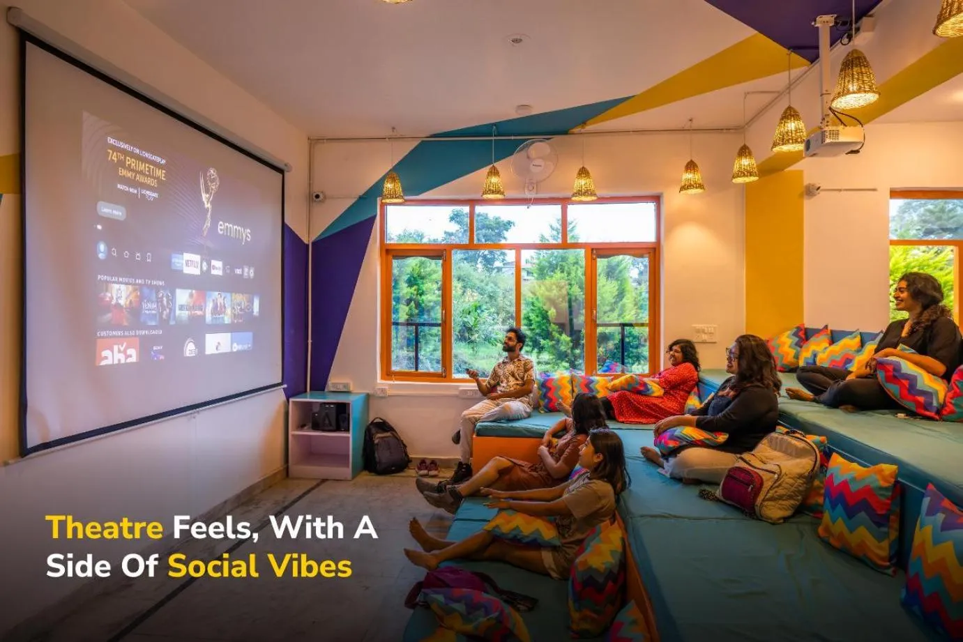 Communal lounge/ TV room in goSTOPS Bir, Landing Site