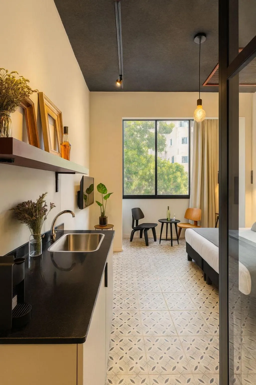 Bed in Levinski Market Hotel