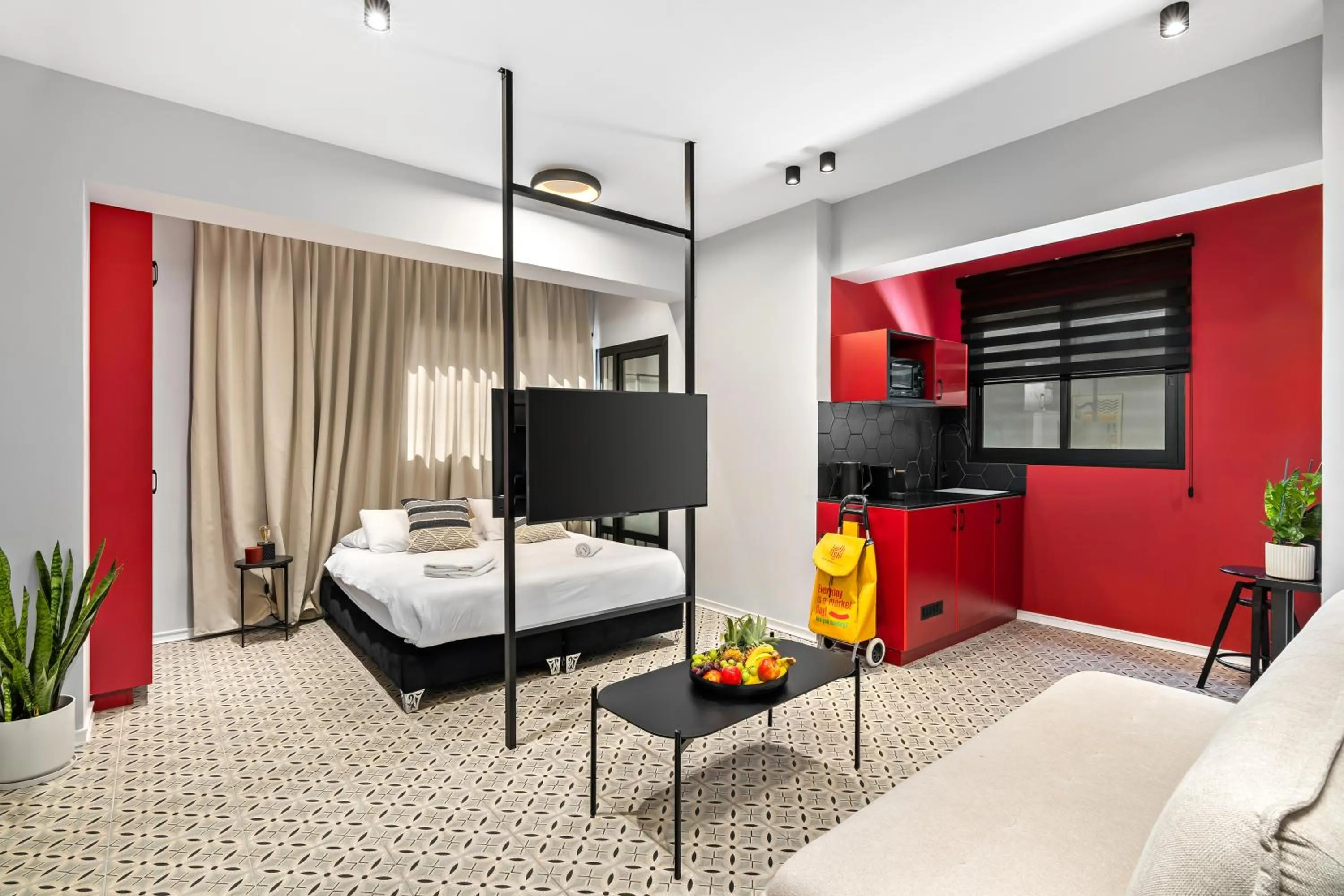 Bed in Levinski Market Hotel