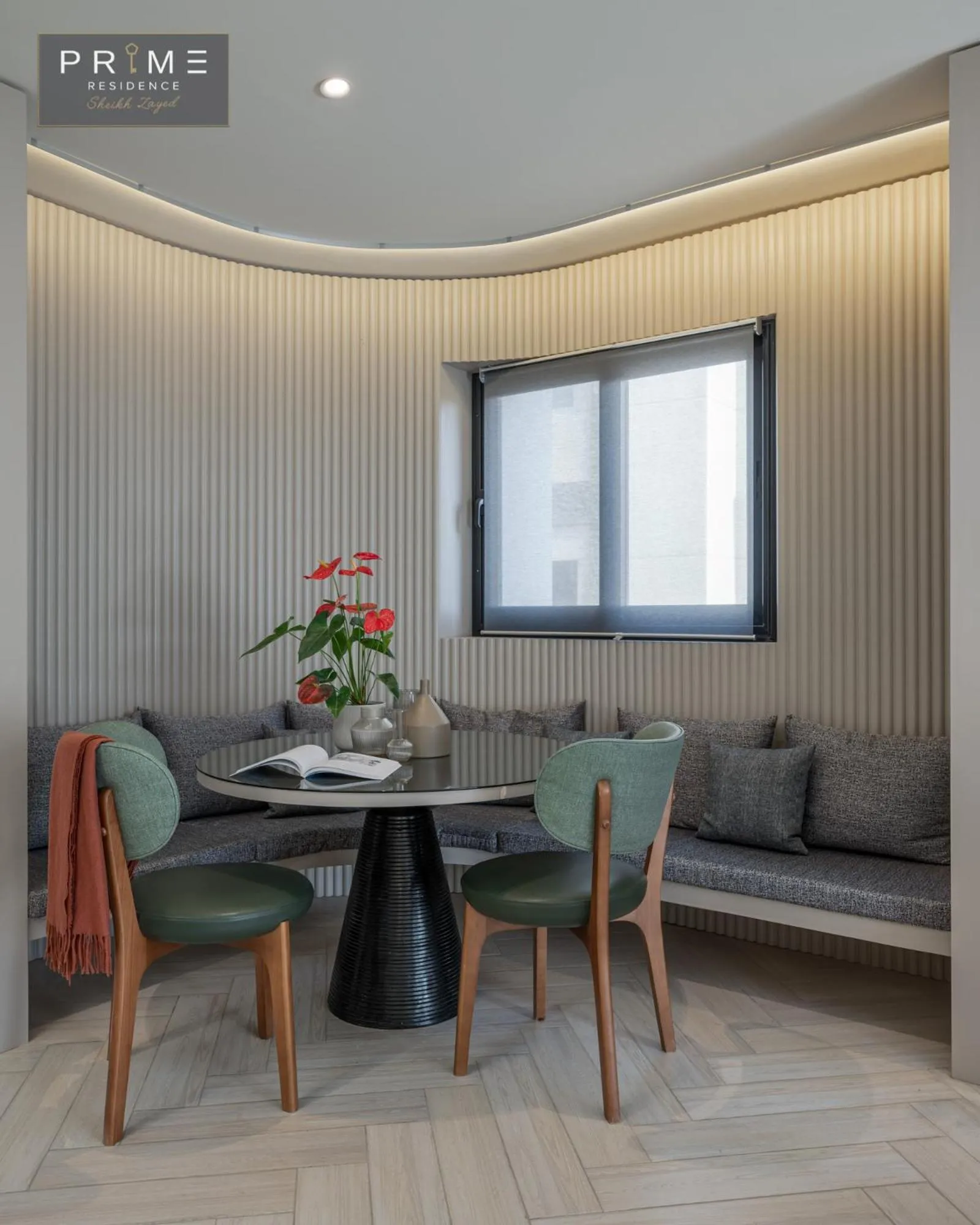 Seating area in Prime Residence Sheikh Zayed