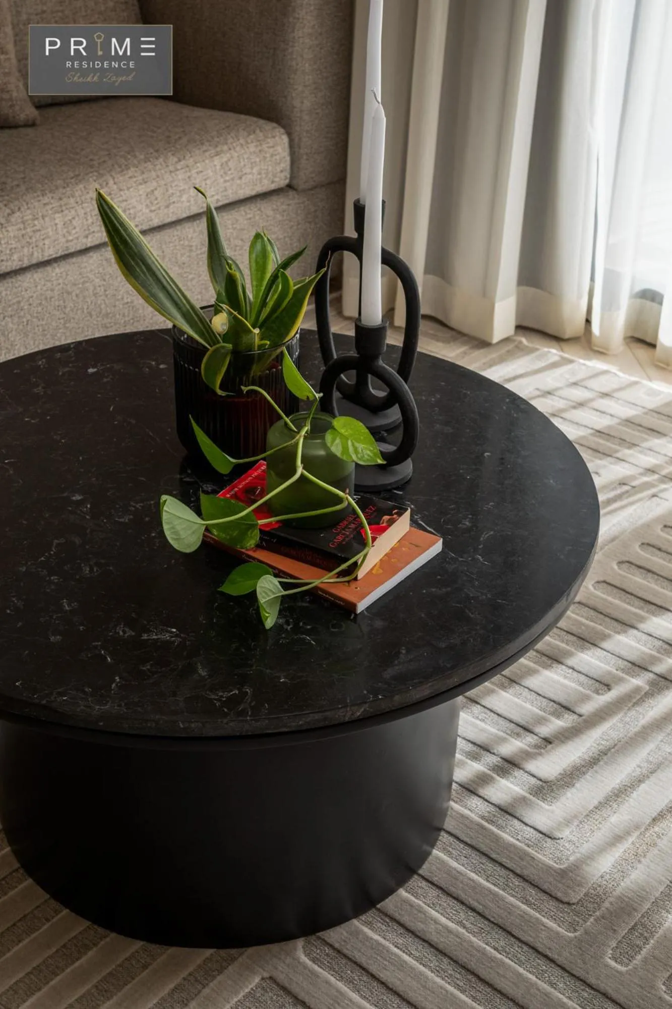 Seating area in Prime Residence Sheikh Zayed