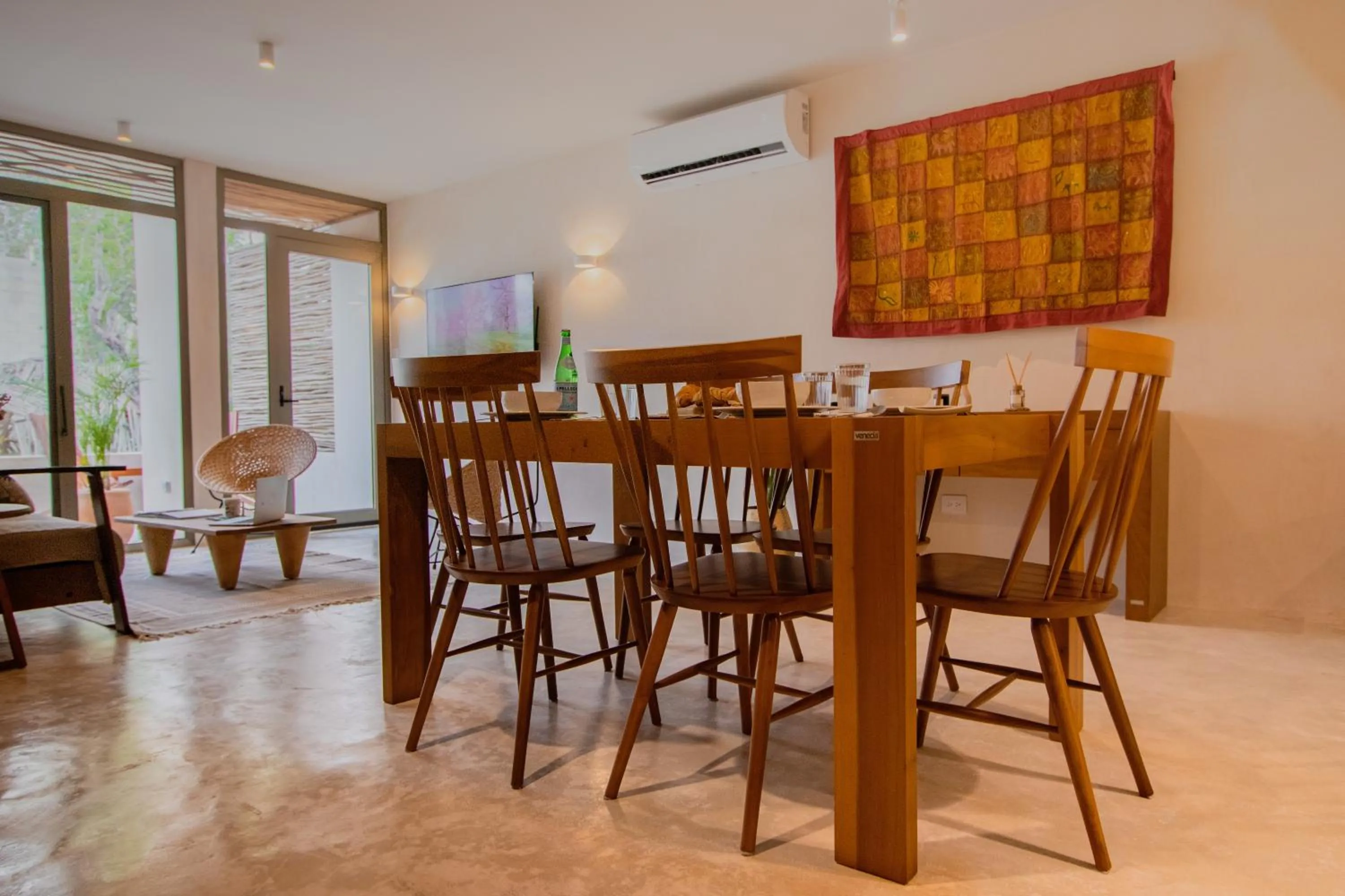 Dining area in Spacious 2BR apt · Wide balcony w/tub & Yoga deck