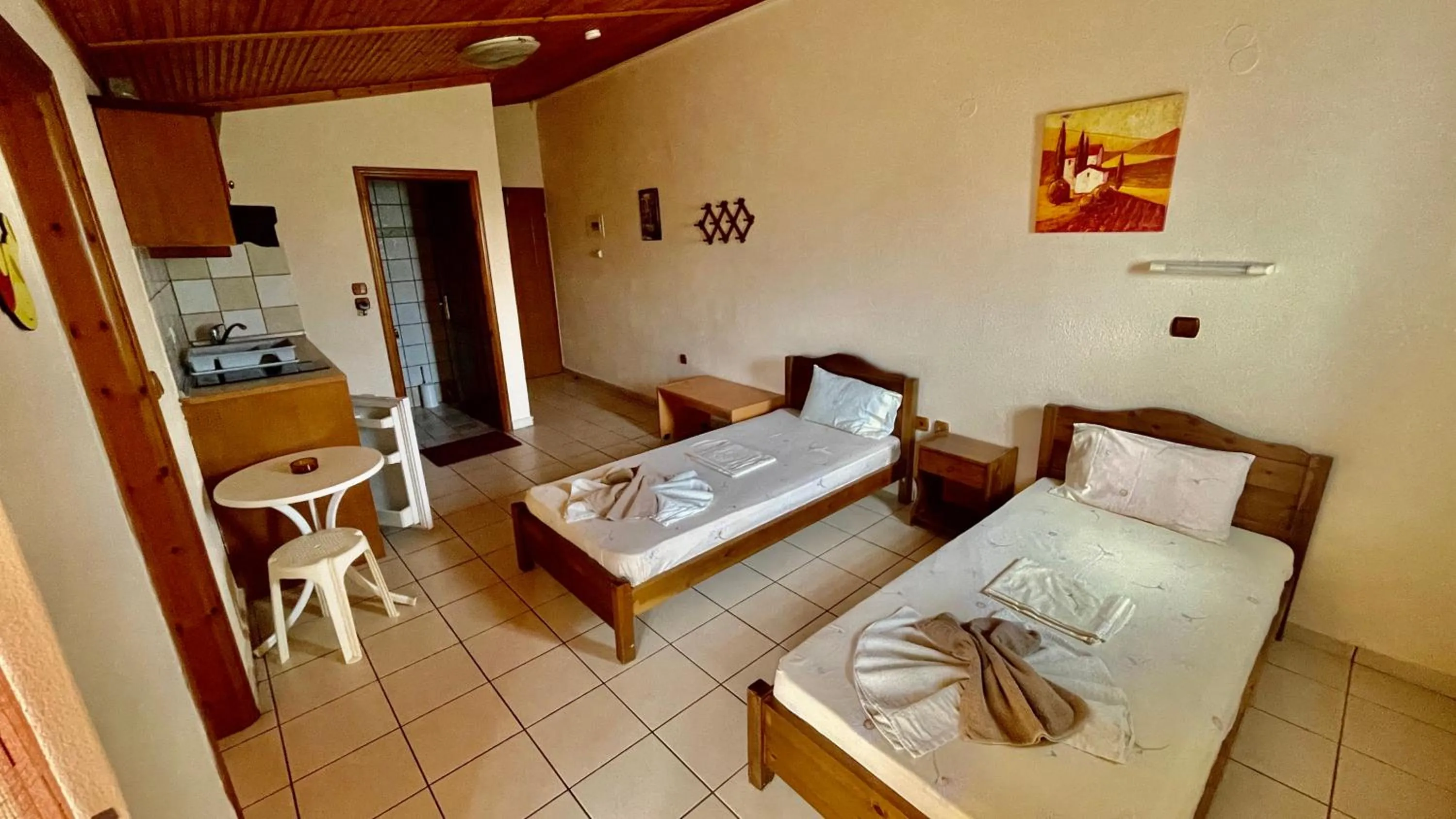 Bed in Hotel Karagiannis