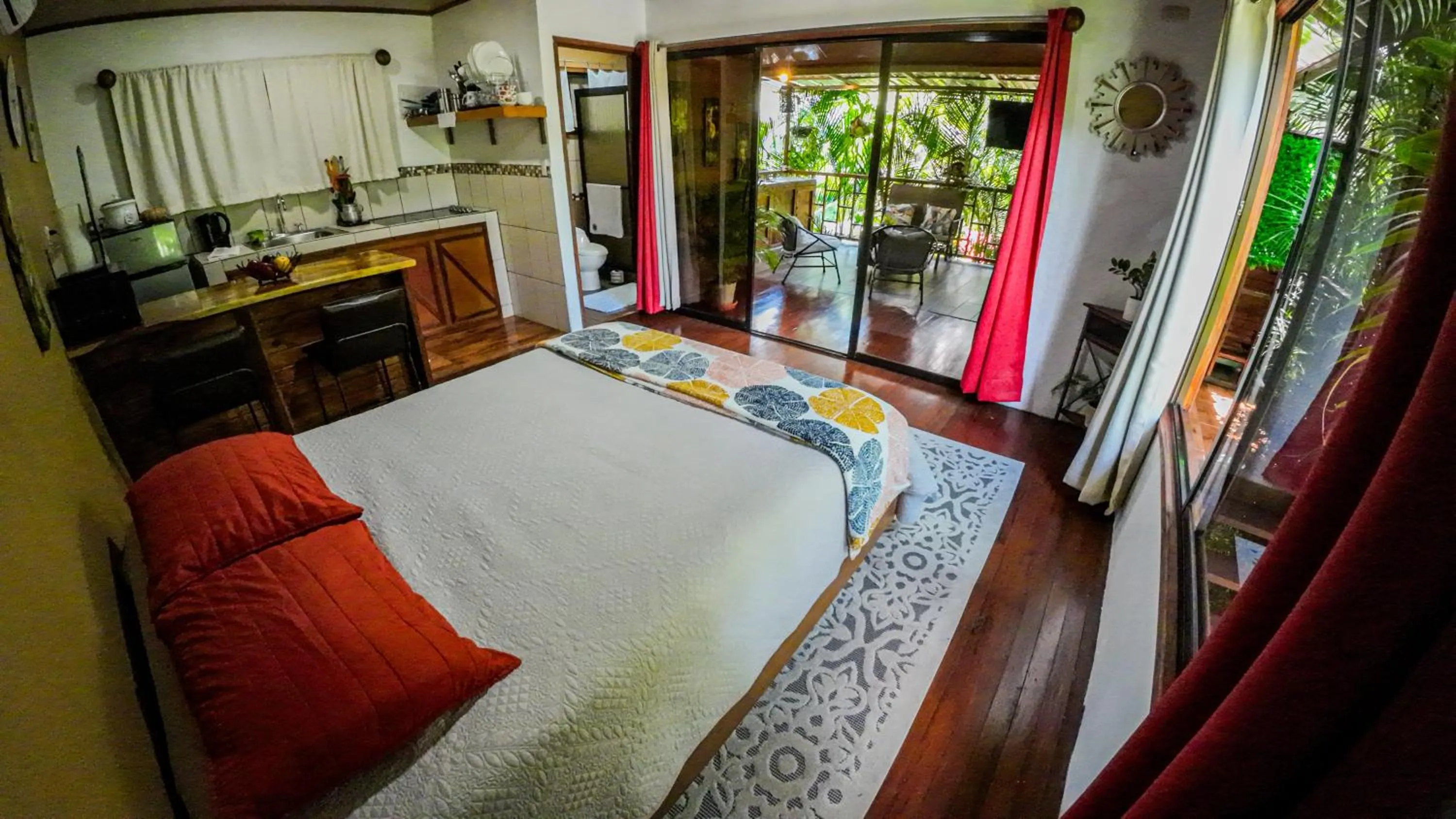 Bed in Bungalows Las Iguanas Arenal Volcano