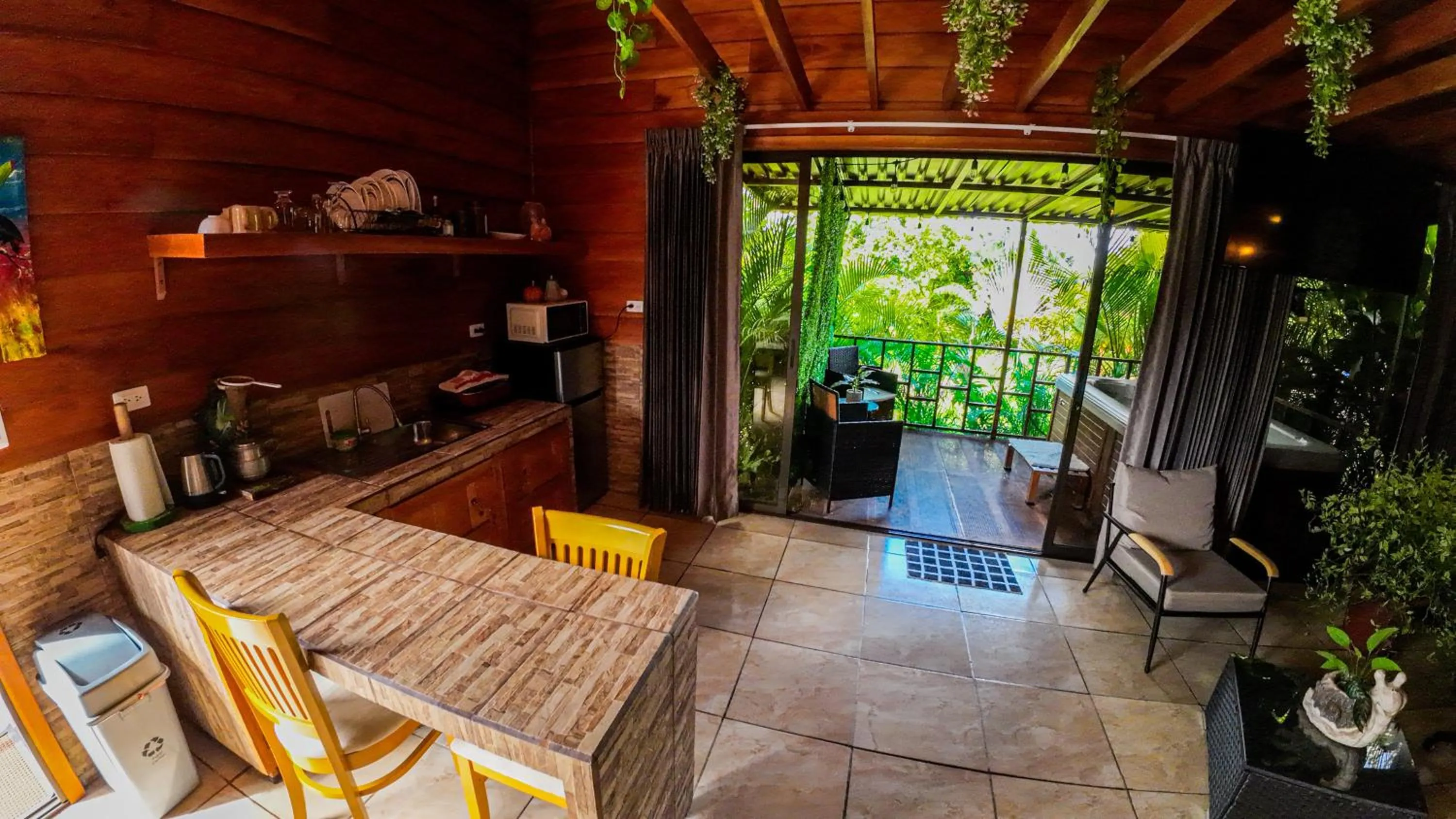 Living room in Bungalows Las Iguanas Arenal Volcano
