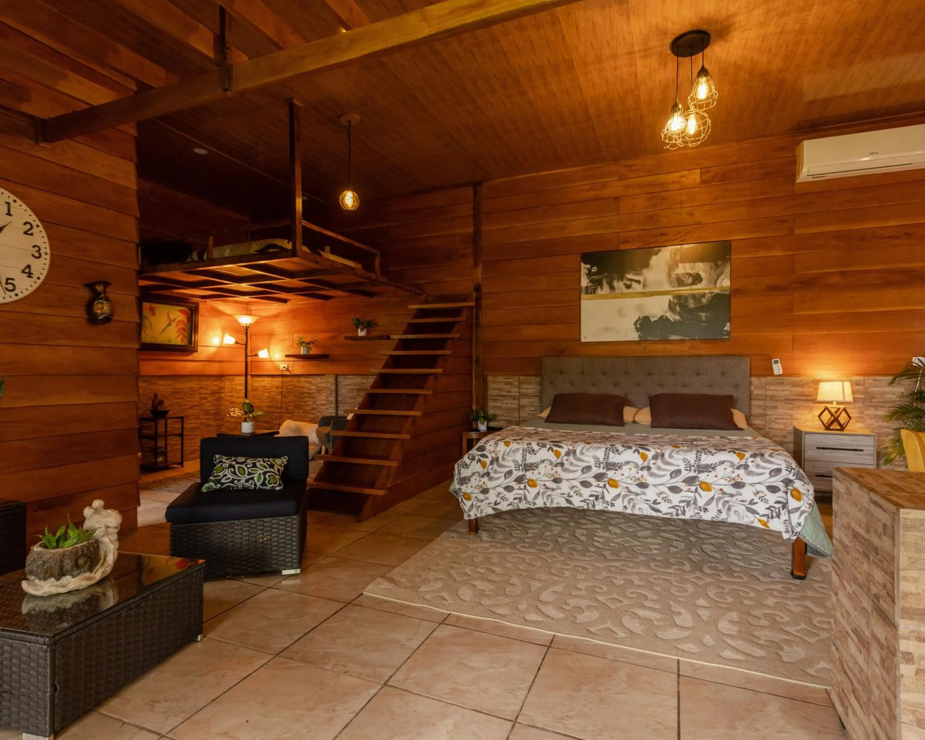 Bed in Bungalows Las Iguanas Arenal Volcano