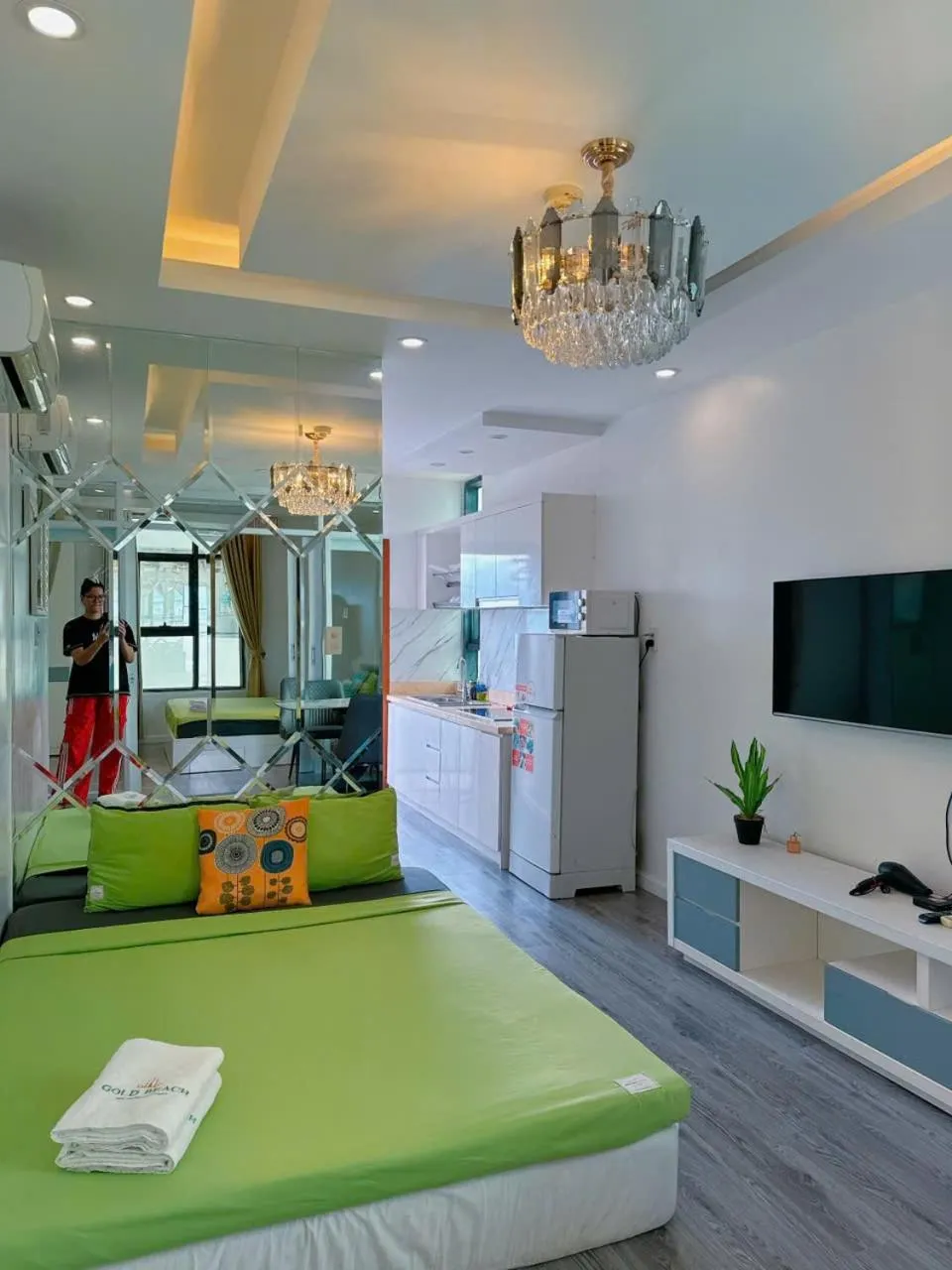 Bed in Pearl Nha Trang Beach Apartment