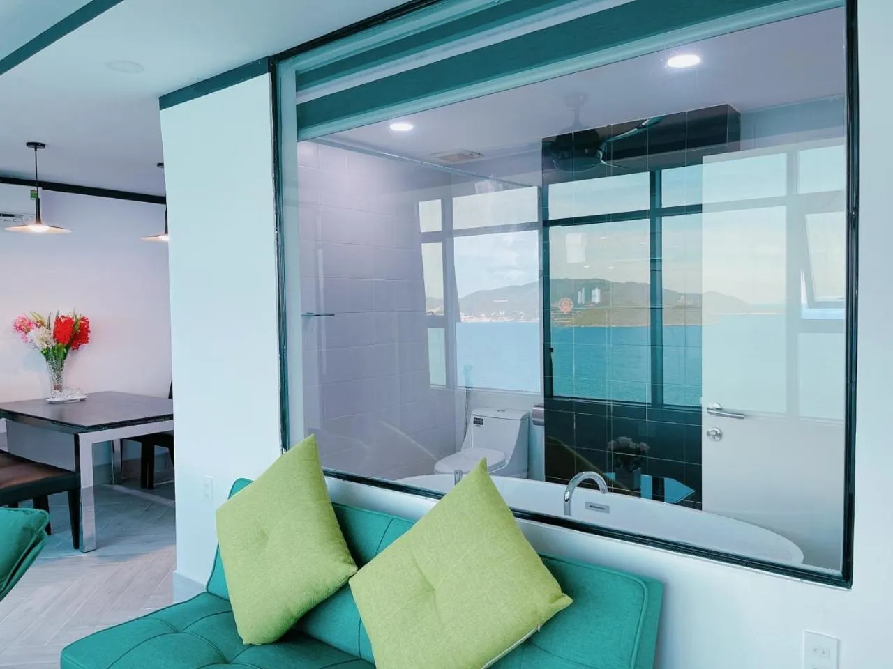 Living room in Pearl Nha Trang Beach Apartment