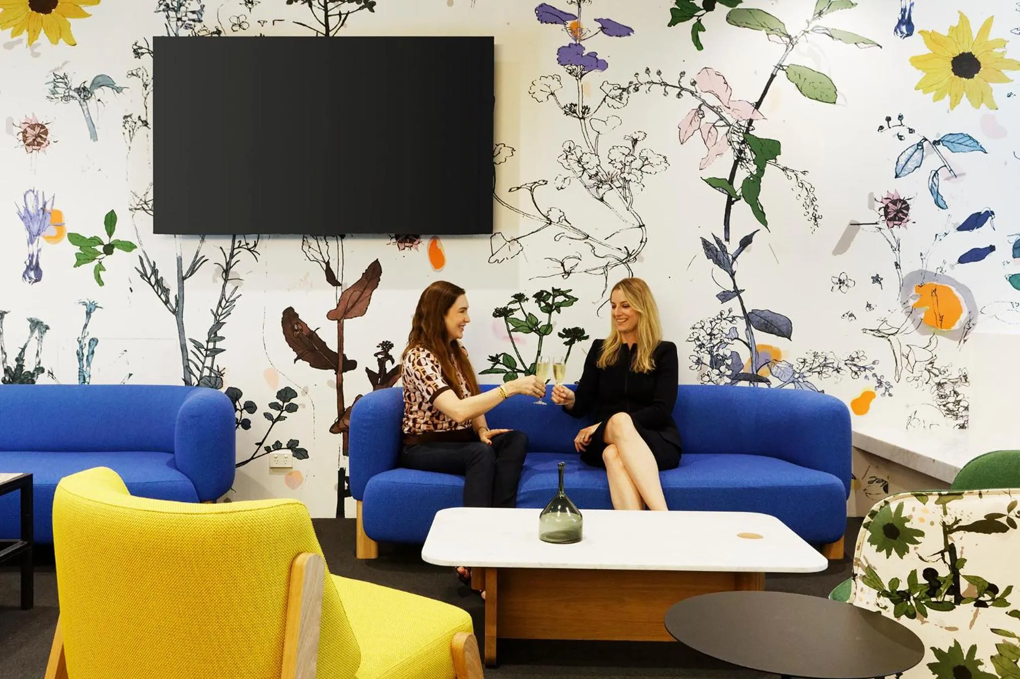 Communal lounge/ TV room in Alpha Mosaic Hotel Fortitude Valley Brisbane