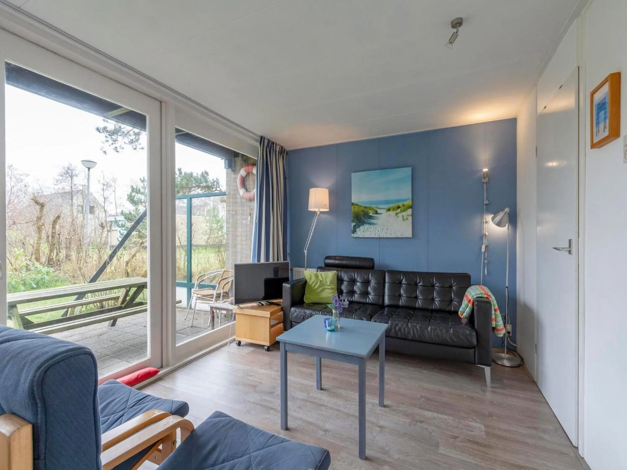 Living room in Bungalow near Dutch Beach & Family-Friendly Park