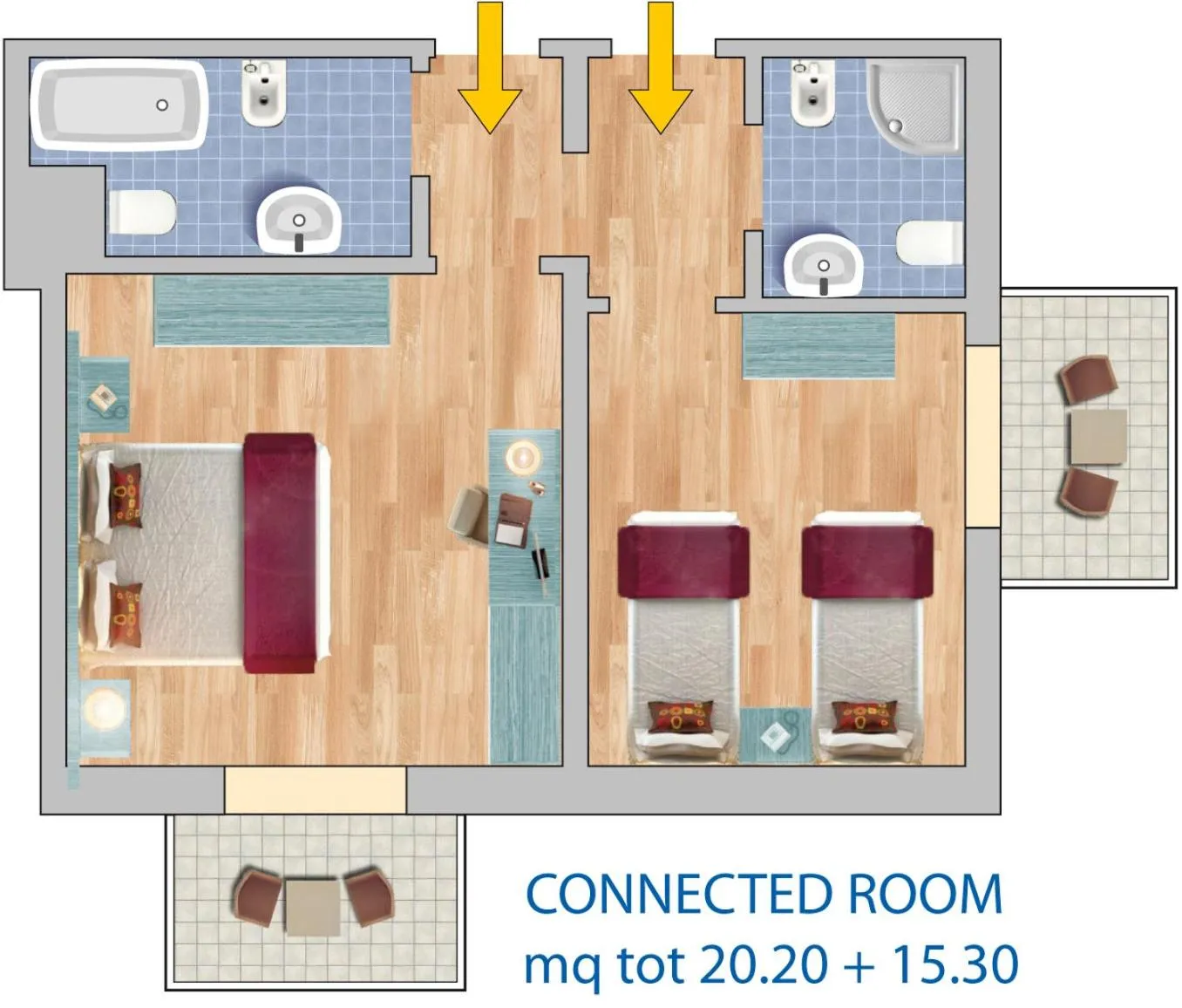 Bedroom in Hotel Meridianus