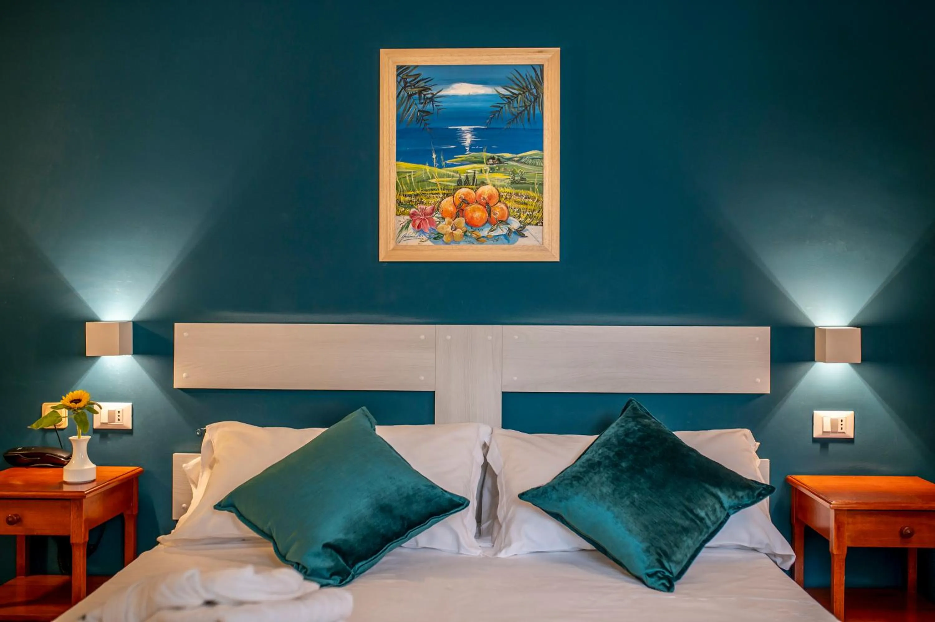 Decorative detail, Bed in Hotel Vecchio Borgo