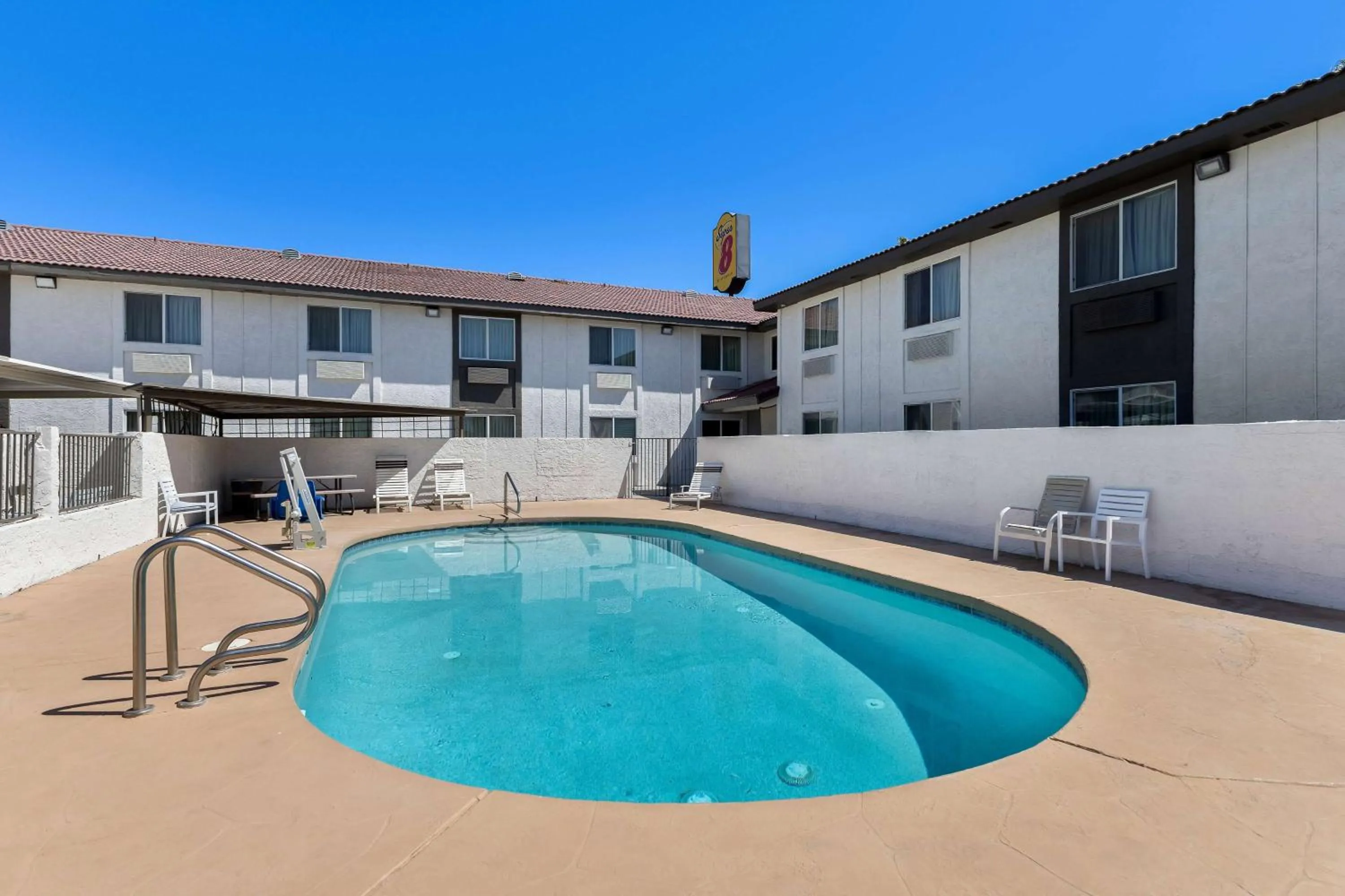 Pool view in Super 8 by Wyndham Goodyear/Phoenix Area