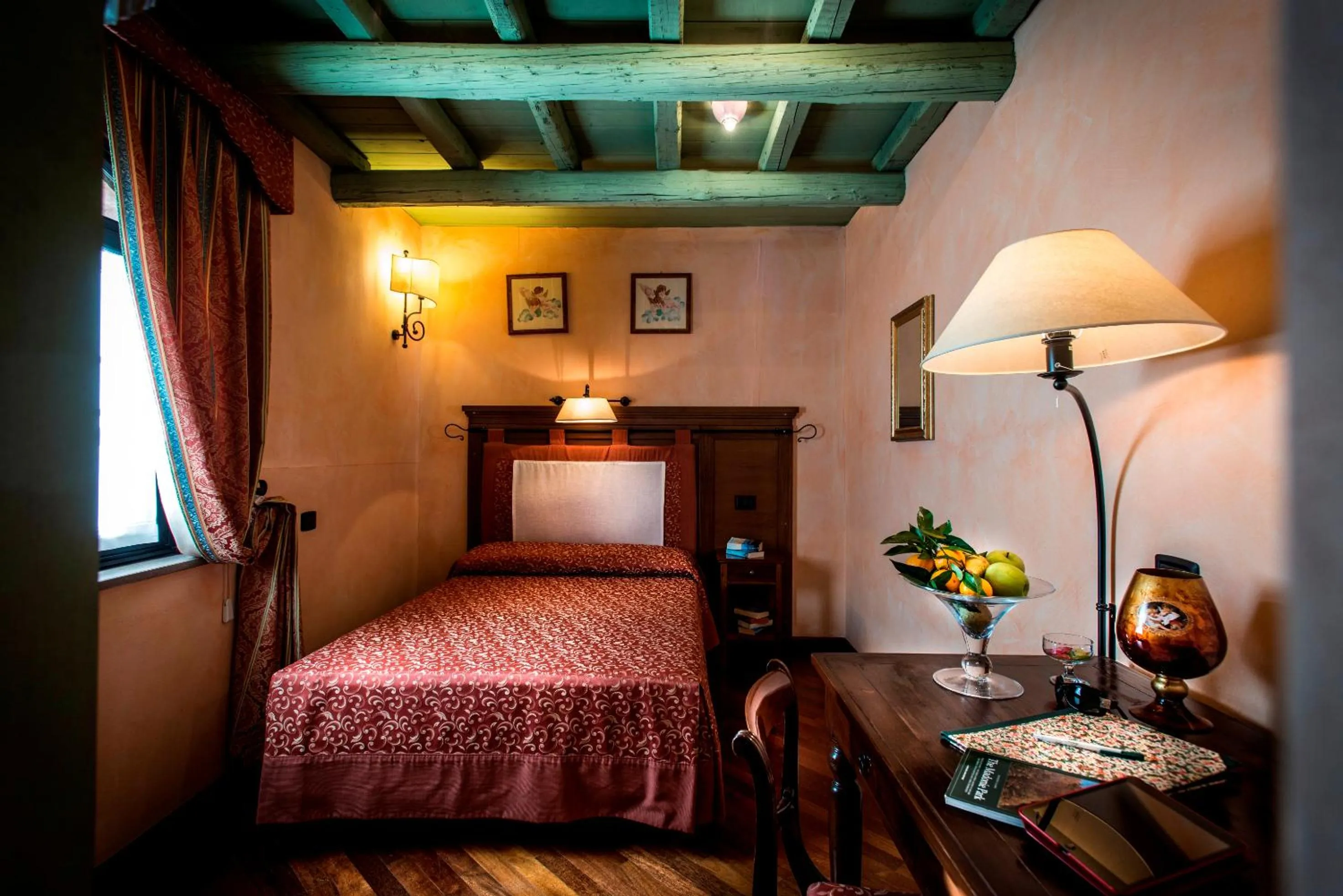 View (from property/room), Bed in Relais Abbazia Santa Anastasia Resort & Winery