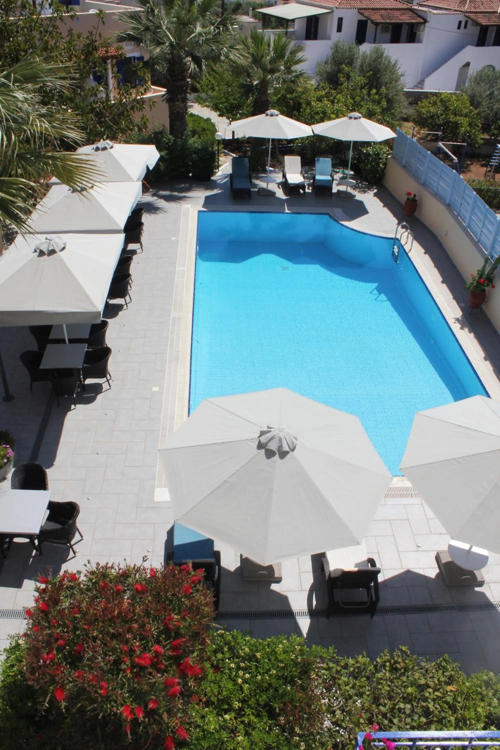 Pool view in Vanas Apartments