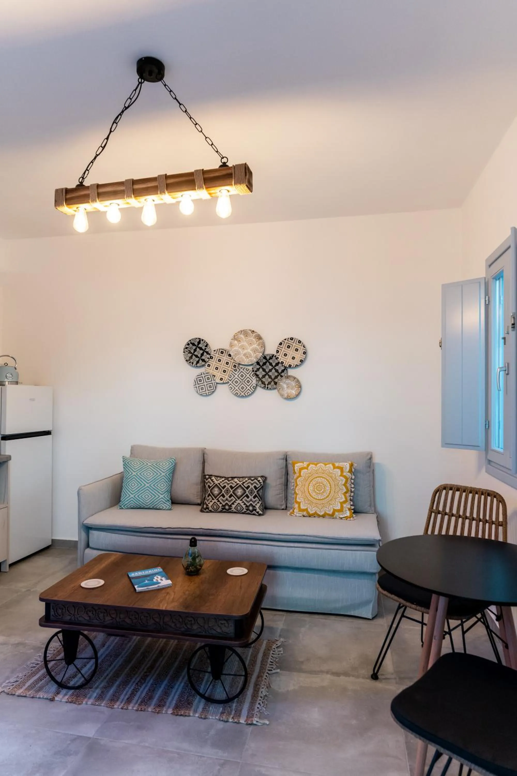 Seating area in SantoRossa Luxury Villas