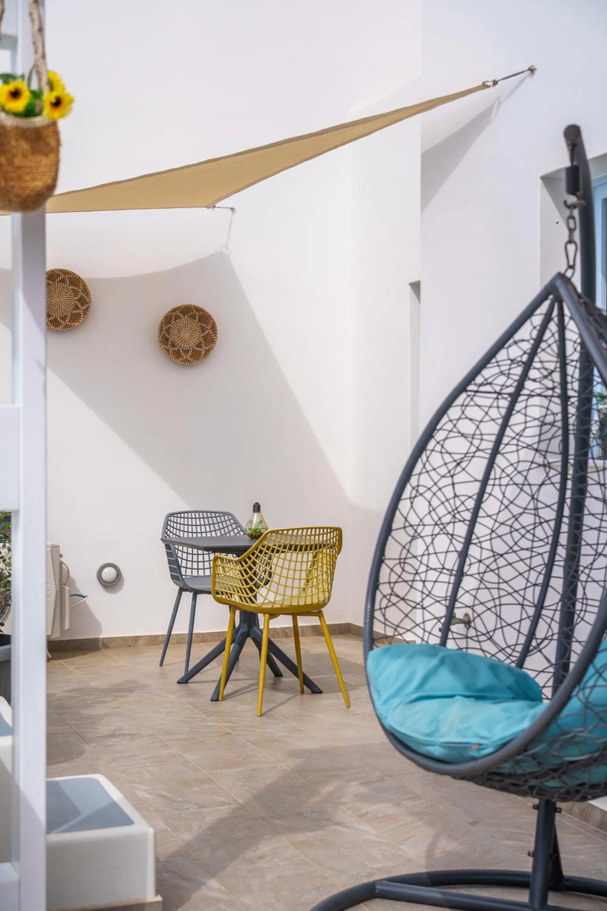 Seating area in SantoRossa Luxury Villas